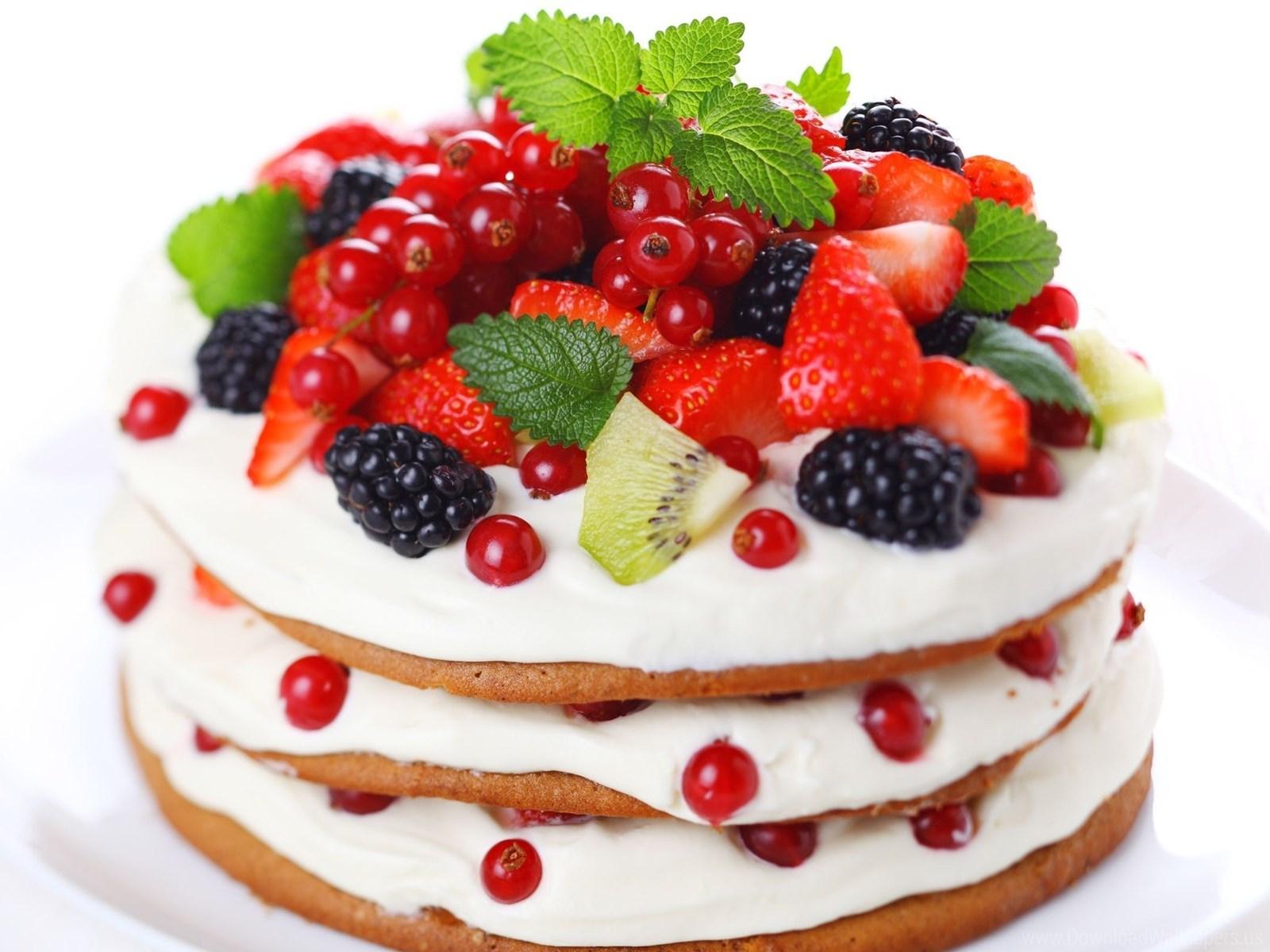 Download Standart 4:3 1600x1200, Blackberries, Cake