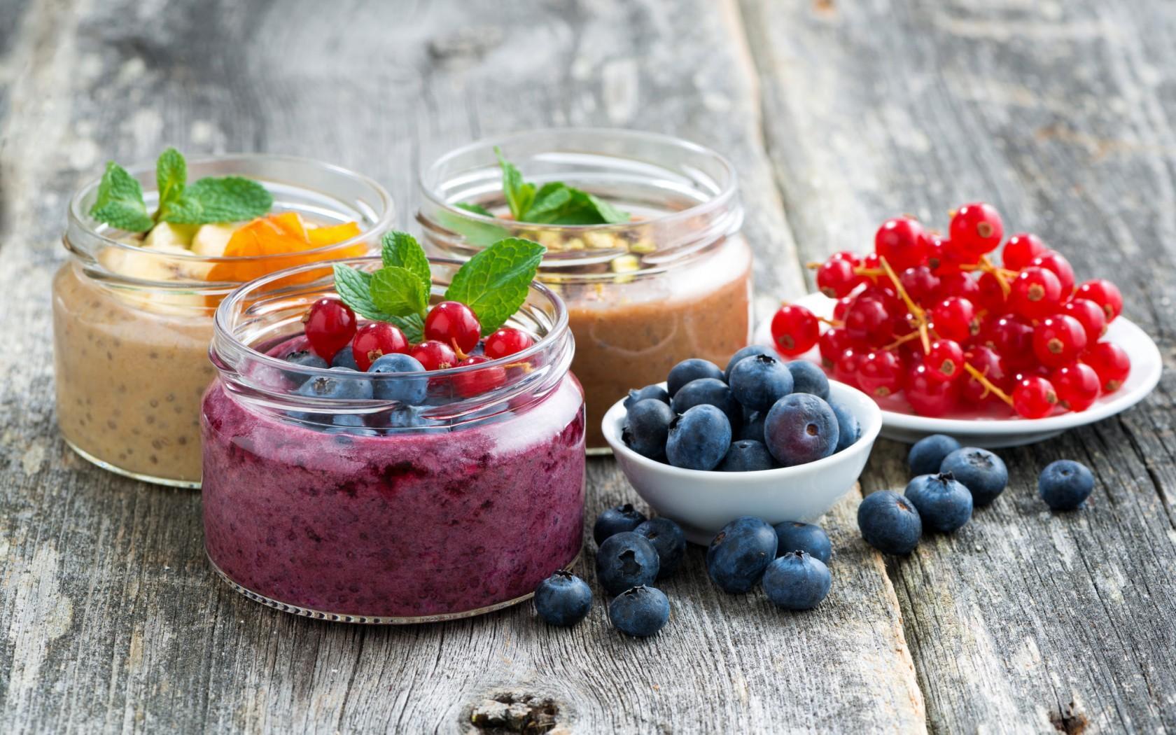 wallpaper berries, smoothies, blueberries, currants HD, Widescreen