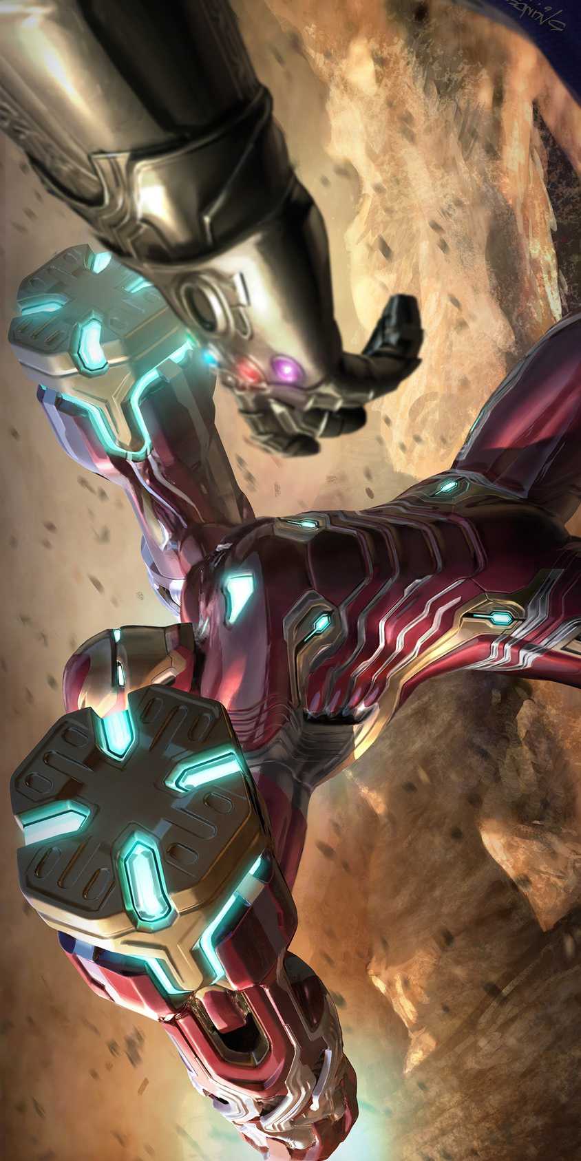 Avengers Endgame Iron Man vs Thanos iPhone Wallpaper 1