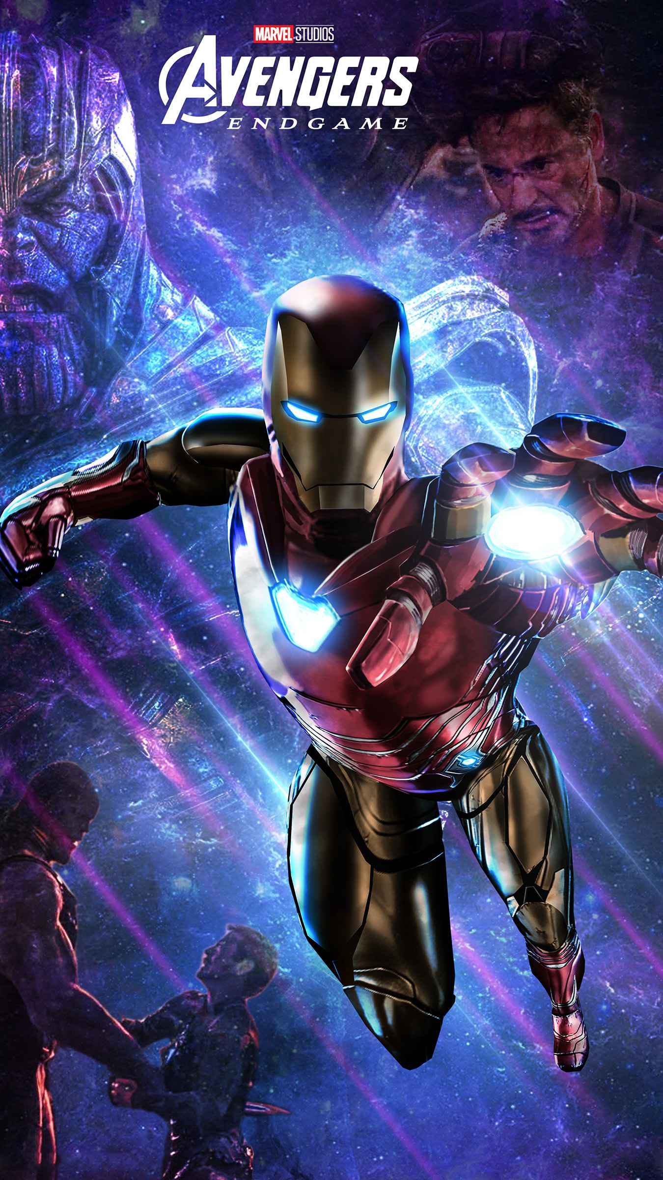 Avengers Endgame Iron Man vs Thanos iPhone Wallpaper