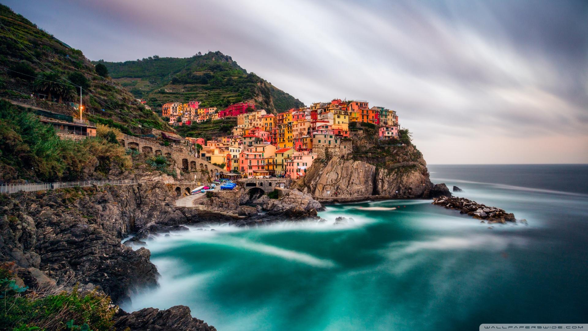 View of Manarola, Cinque Terre, Italy ❤ 4K HD Desktop Wallpaper