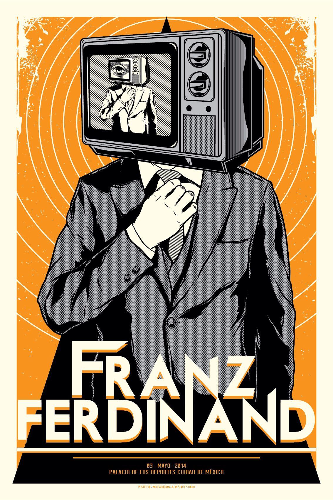 Franz Ferdinand live at Mexico City. Artwork: Wes Art Studio