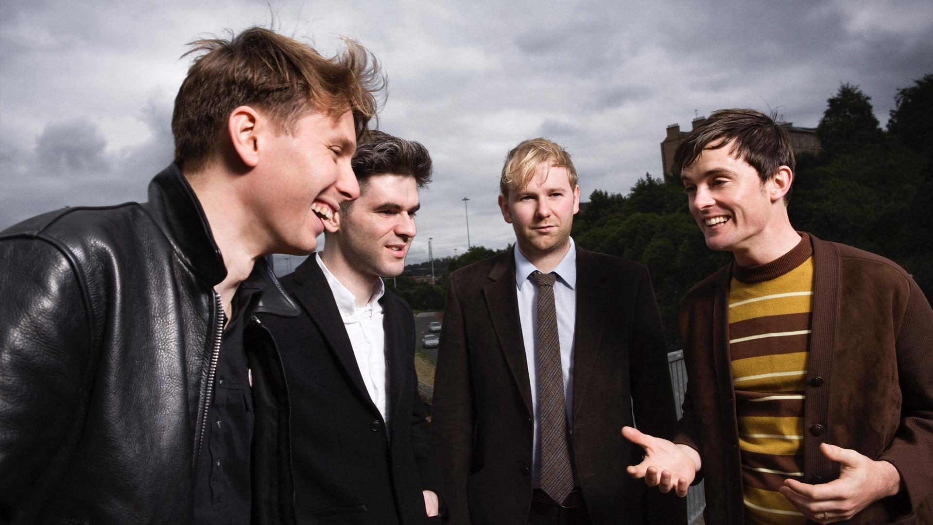 Download wallpaper 1920x1080 franz ferdinand, band, sky, smile, tie