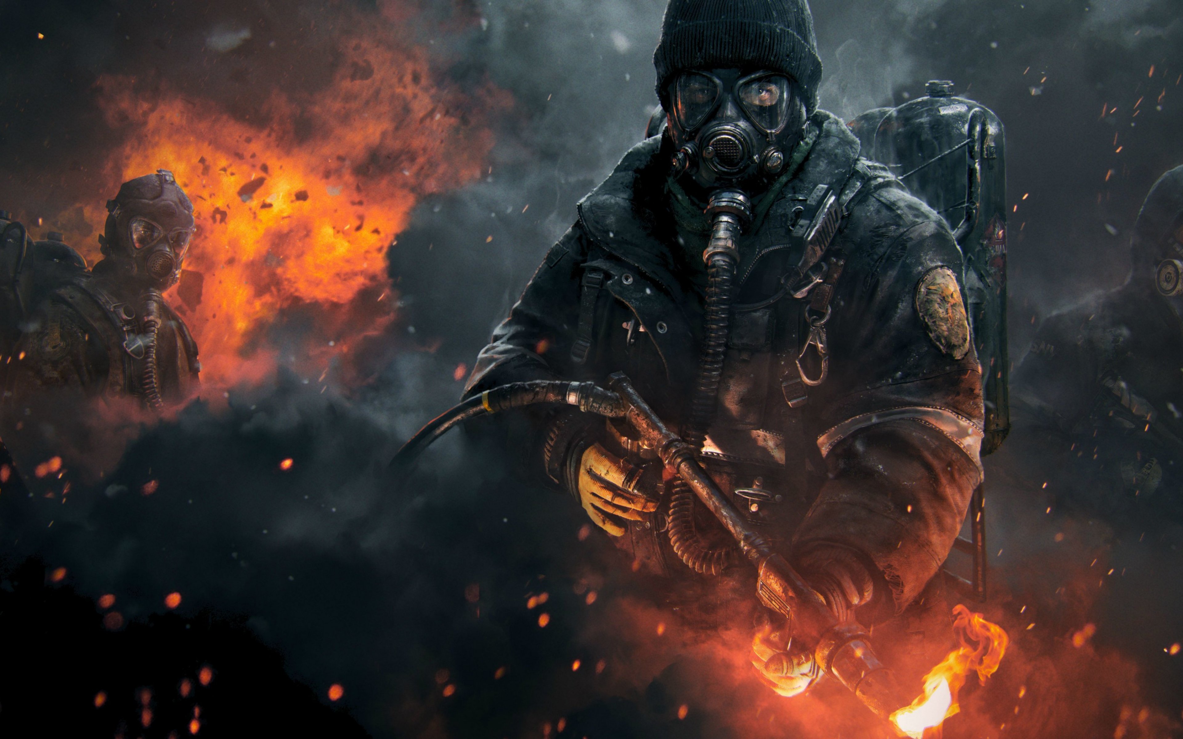 HD Background Tom Clancy's The Division Game Fire Shooter Soldier