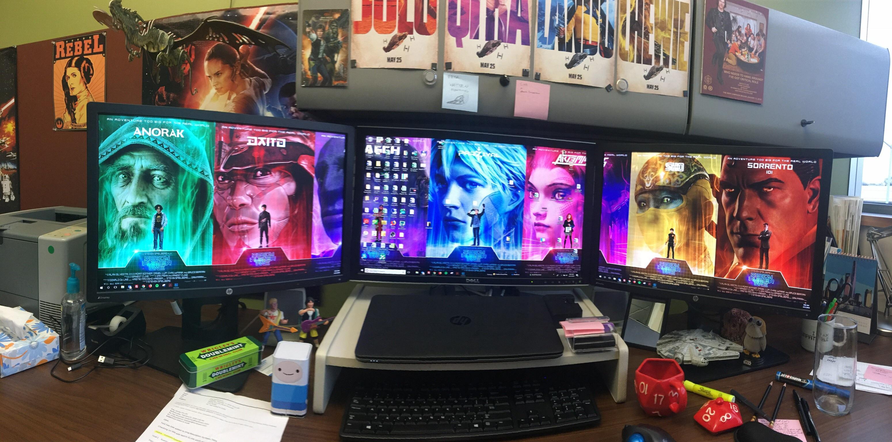 My triple monitor wallpaper for Ready Player One