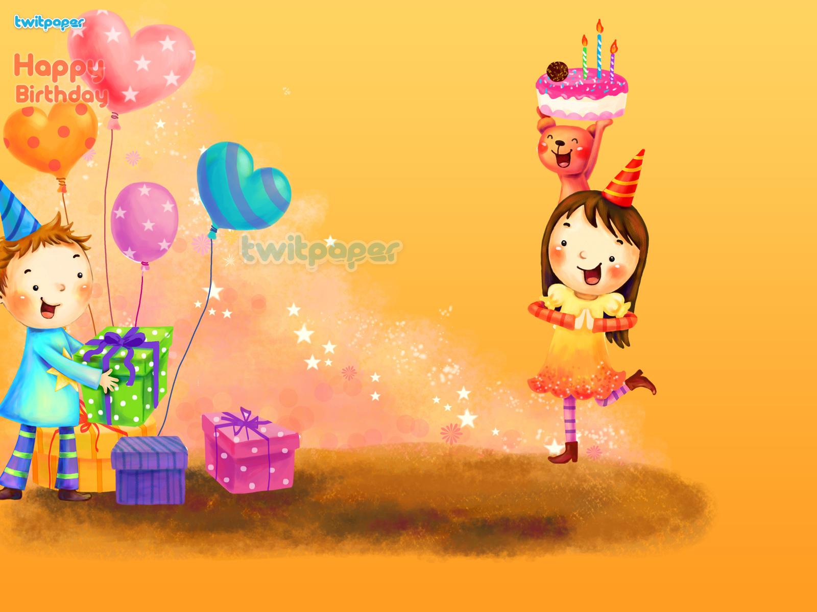 Happy girl gets birthday gifts wallpaper and image