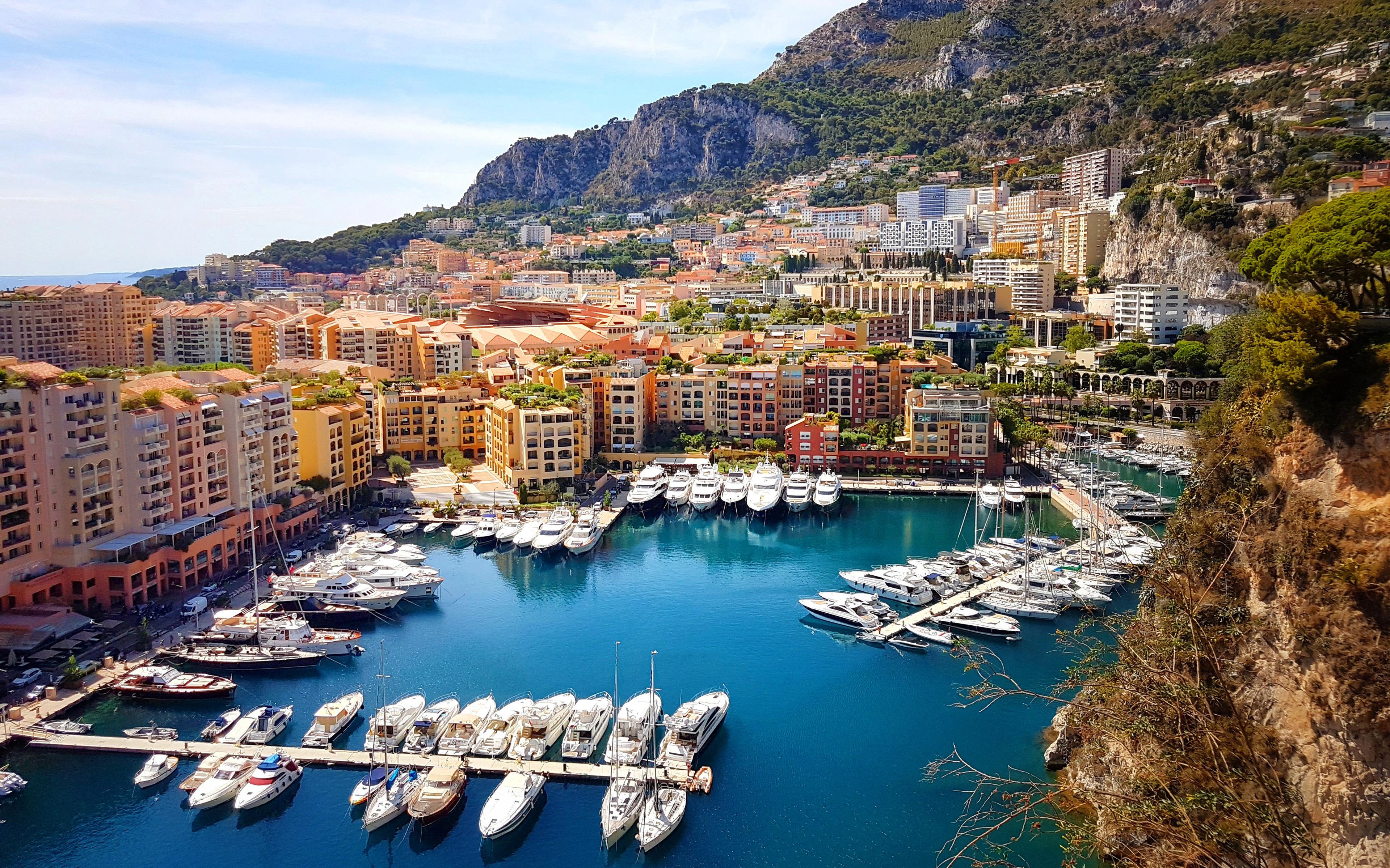 Download wallpaper 4k, Monaco, bay, harbor, pier, French Riviera
