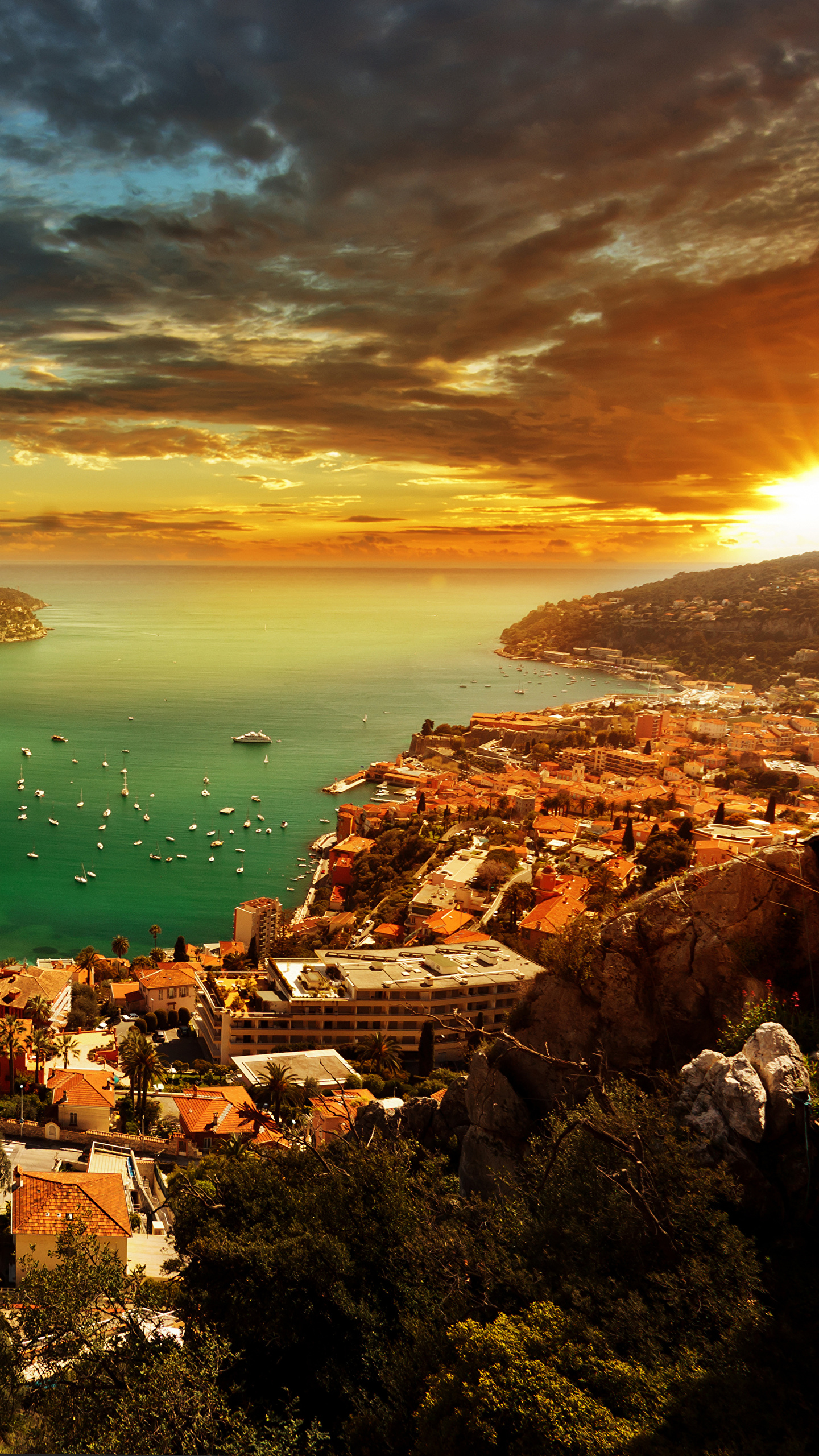 Wallpaper Monaco French Riviera Sky Scenery Sunrises and 1440x2560