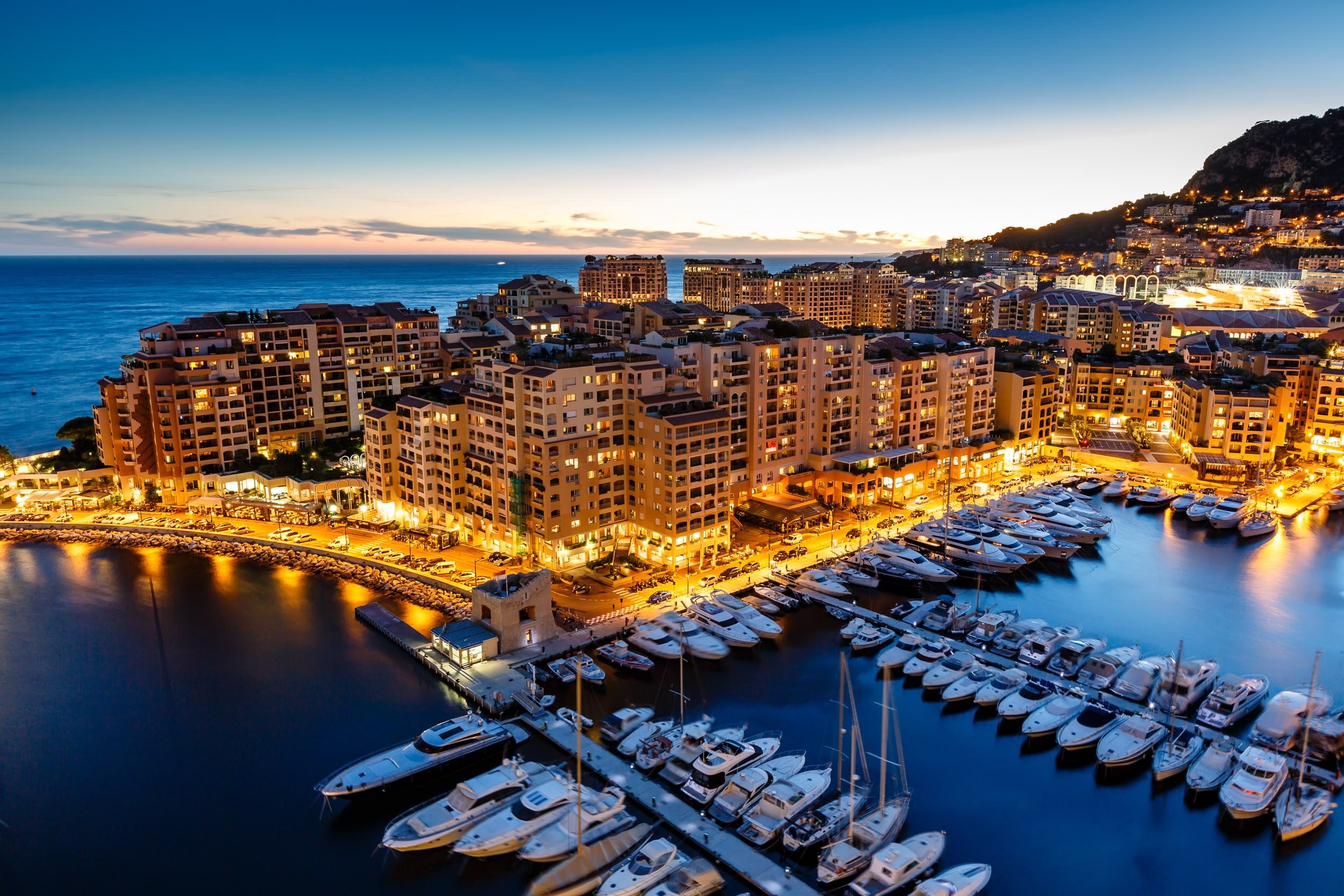 Wallpaper Yachts, evening, French Riviera, Cote dAzur, Principaute