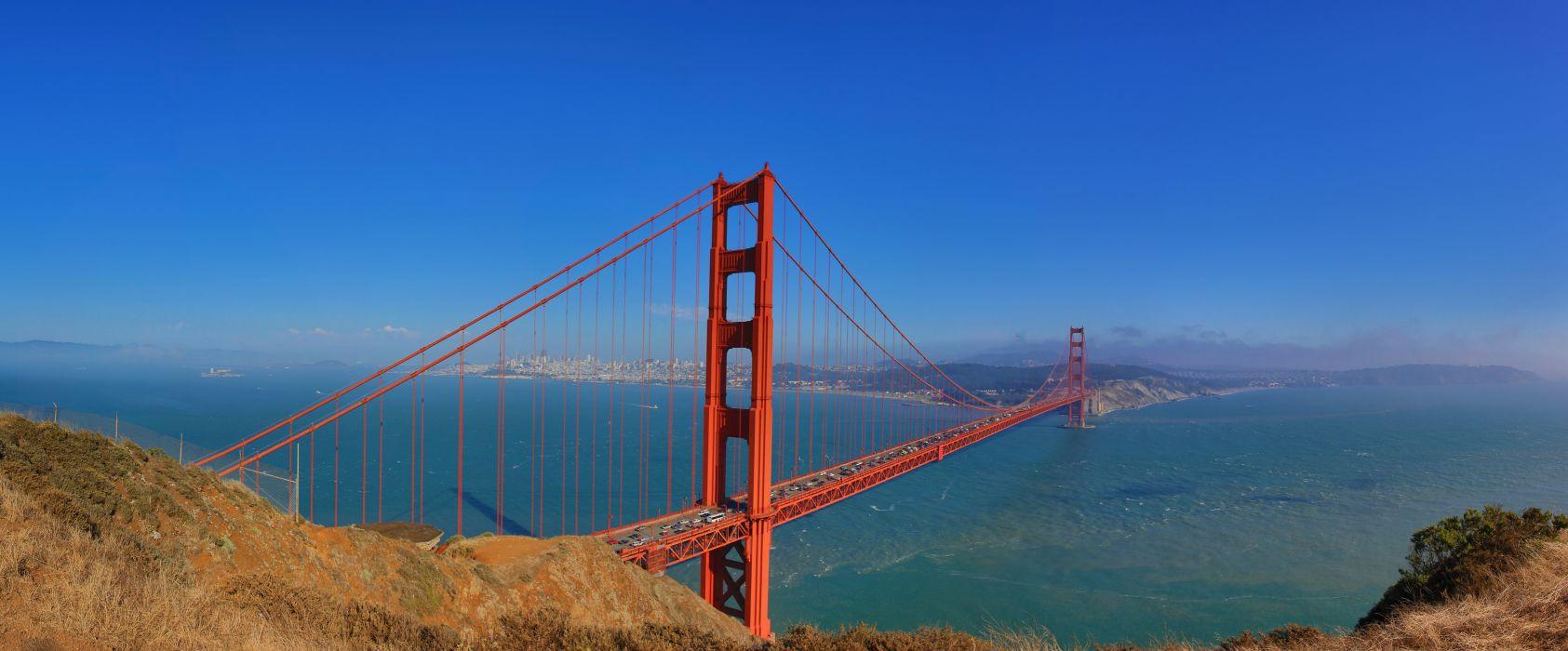 Sky Bridges USA San Francisco Golden Gate Bridge Cities wallpaper