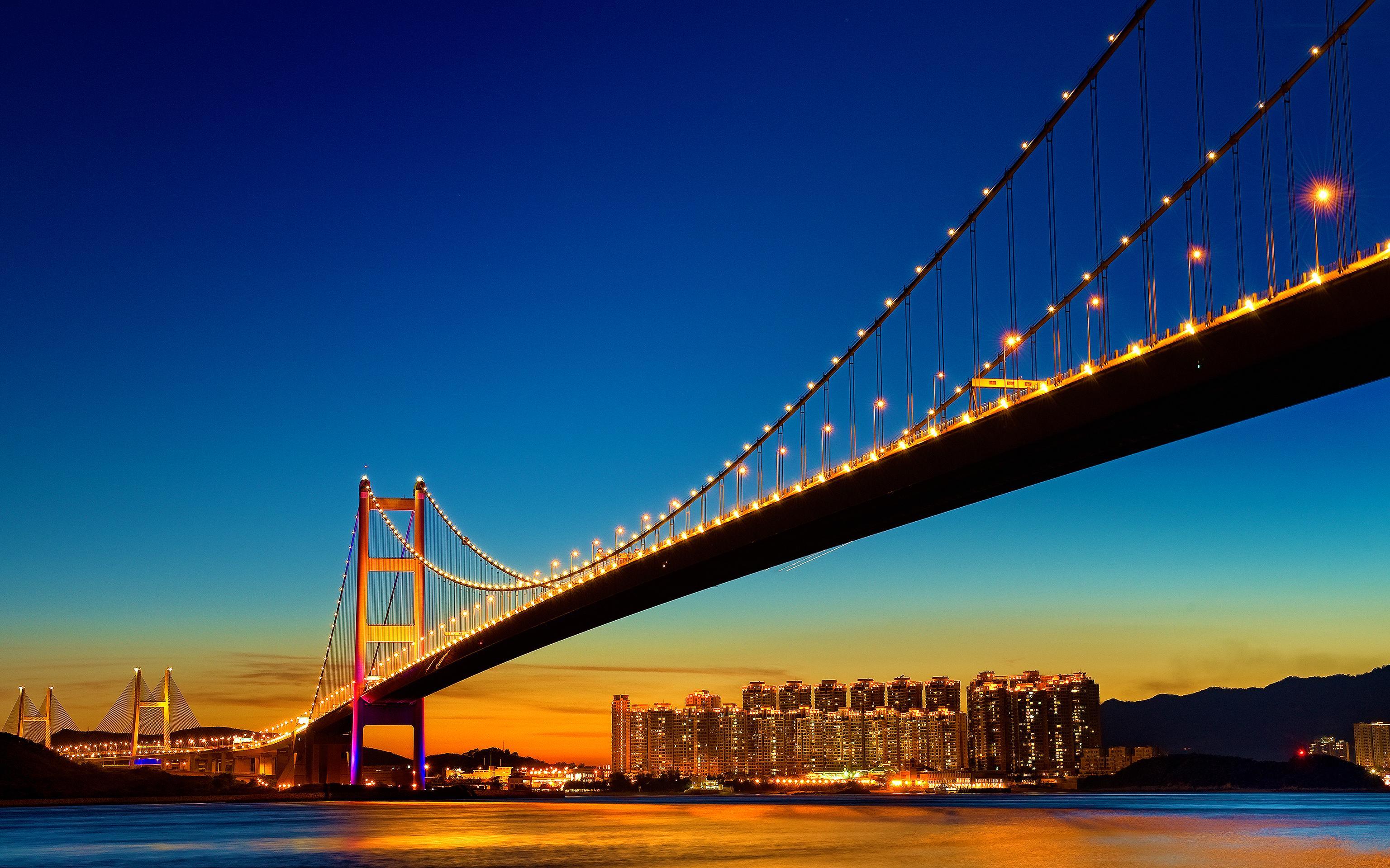 Wallpaper Golden Gate Bridge, Night, Cityscape, San Francisco