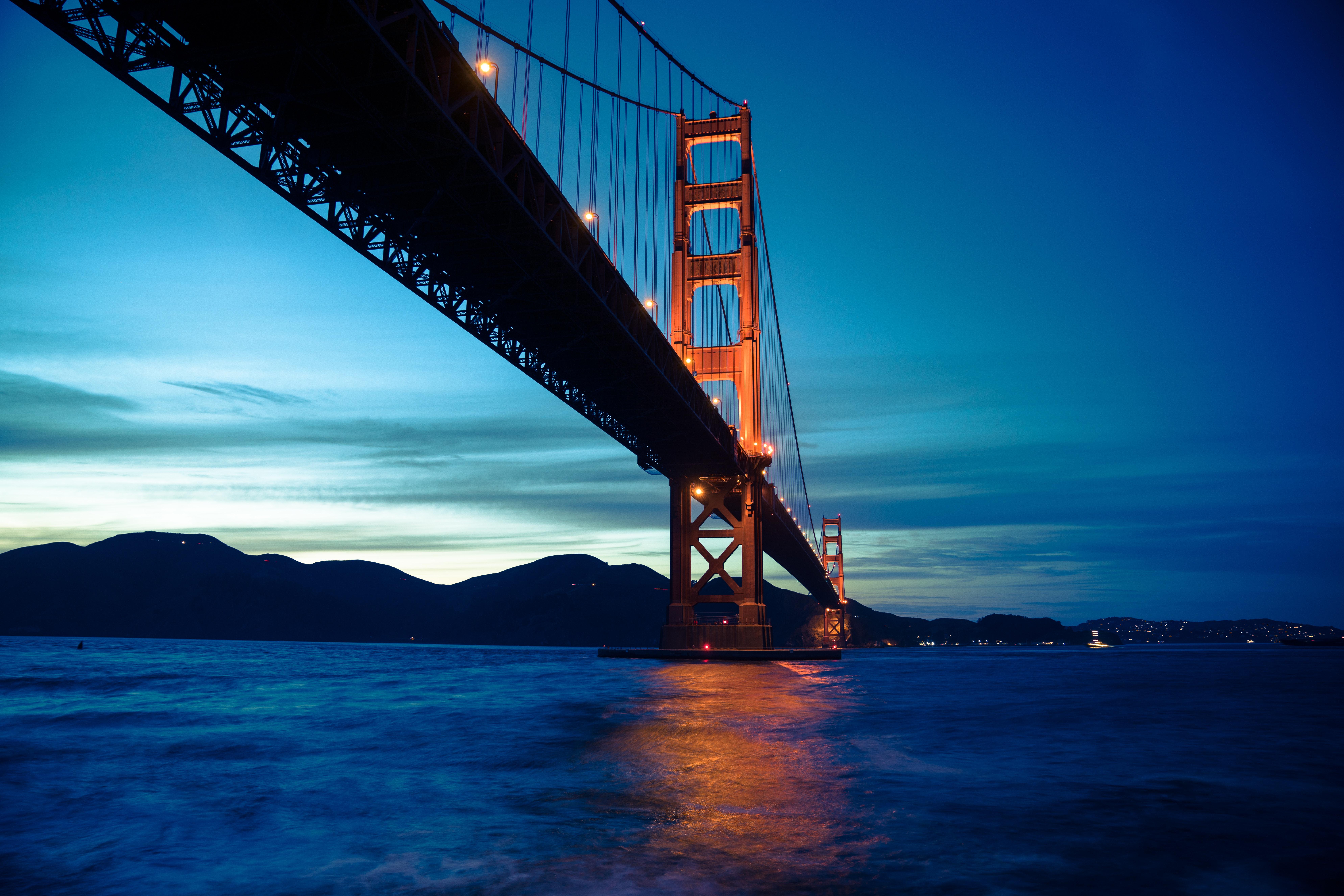 Wallpaper Golden Gate Bridge, Sunset, San Francisco, California, USA