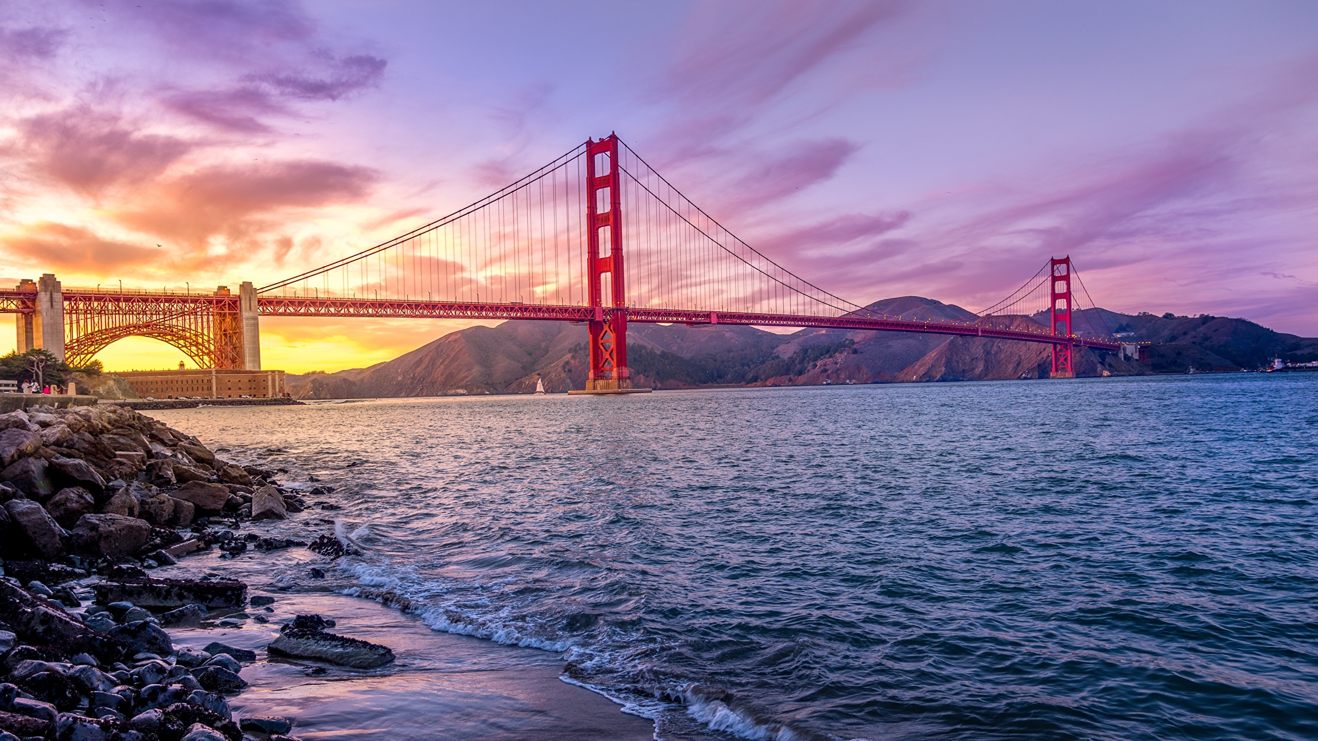Picture San Francisco USA Golden Gate Bridge Nature 2560x1440