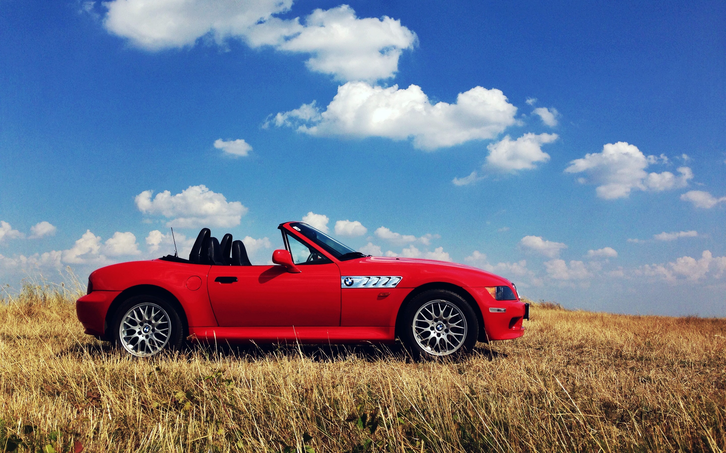 Wallpaper BMW Z3 red cabrio, grass 2880x1800 HD Picture, Image