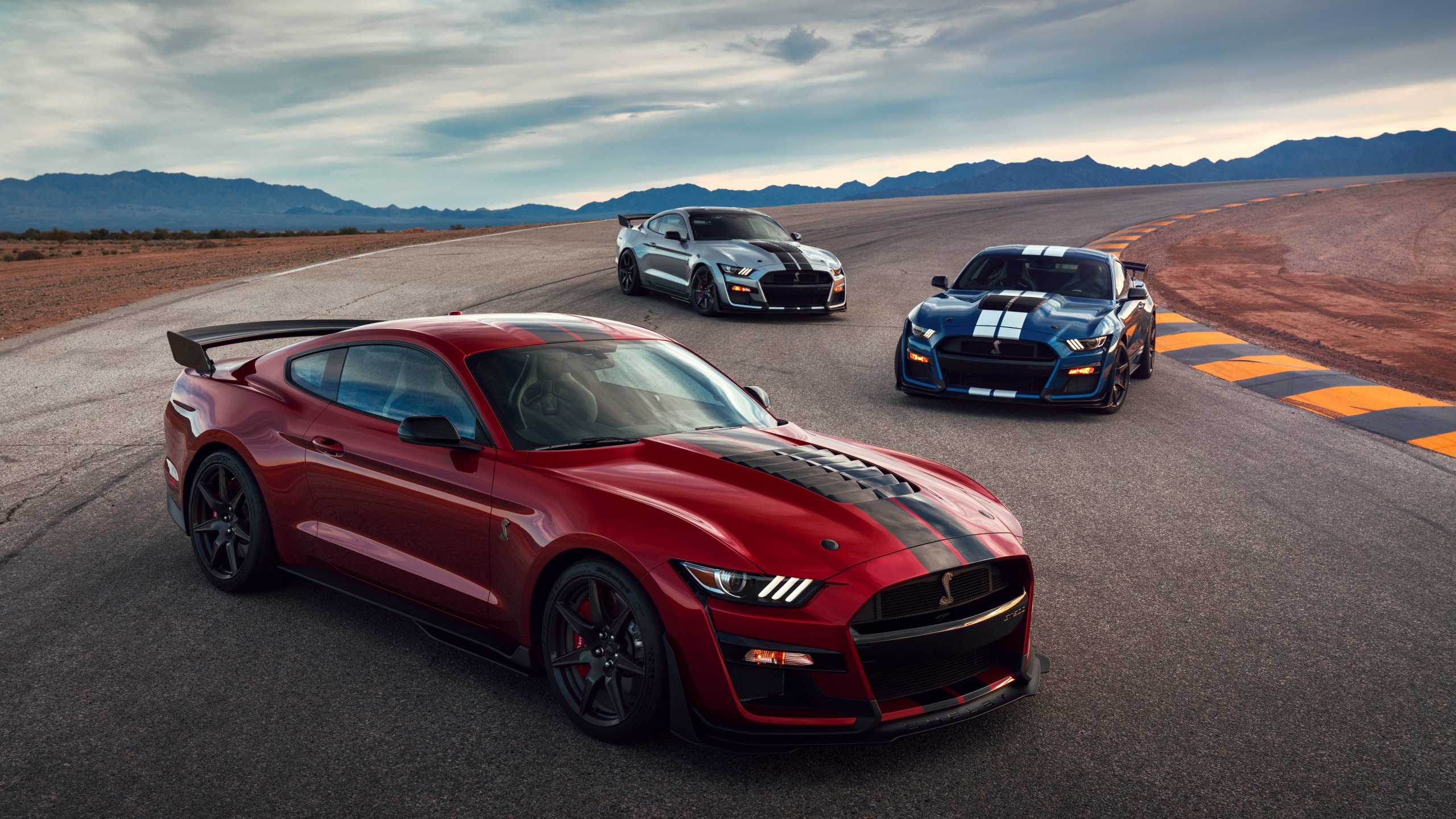 Wallpaper Ford Mustang Shelby GT500 2019 Red Three 3 2560x1440