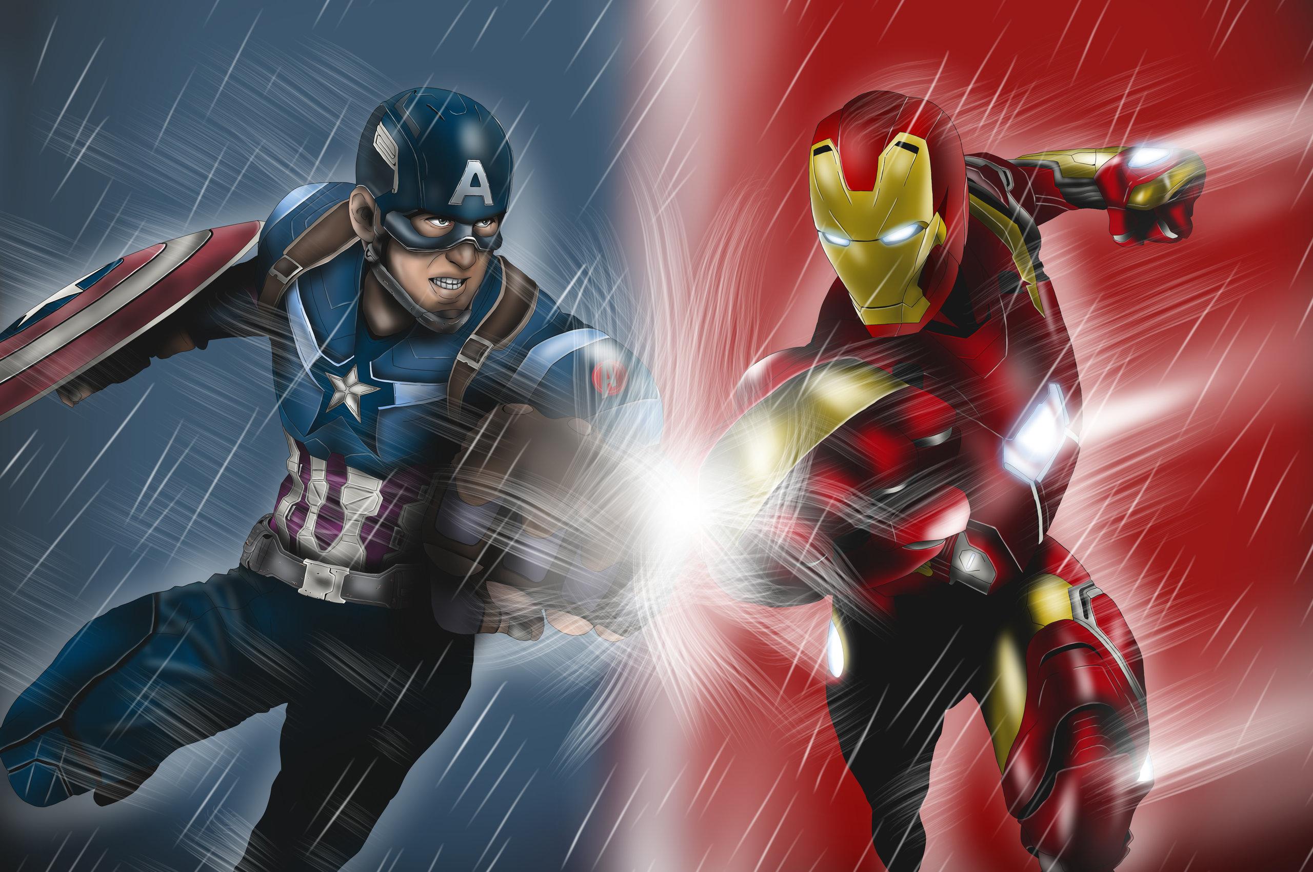 Captain America And Iron Man Artwork 5k Chromebook Pixel