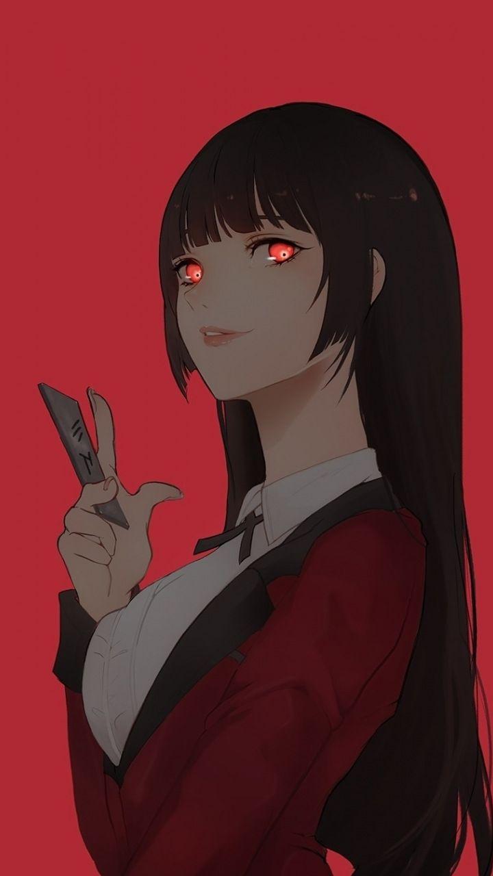 Artwork, Yumeko Jabami, poker, Kakegurui, 720x1280 wallpaper