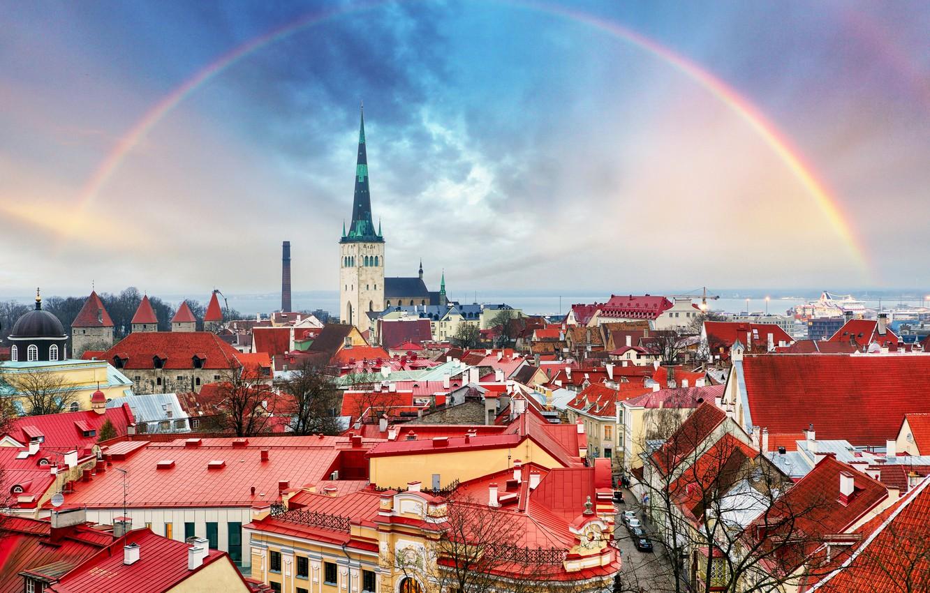 Wallpaper the city, home, rainbow, Tallinn, top, Rainbow, Tallinn