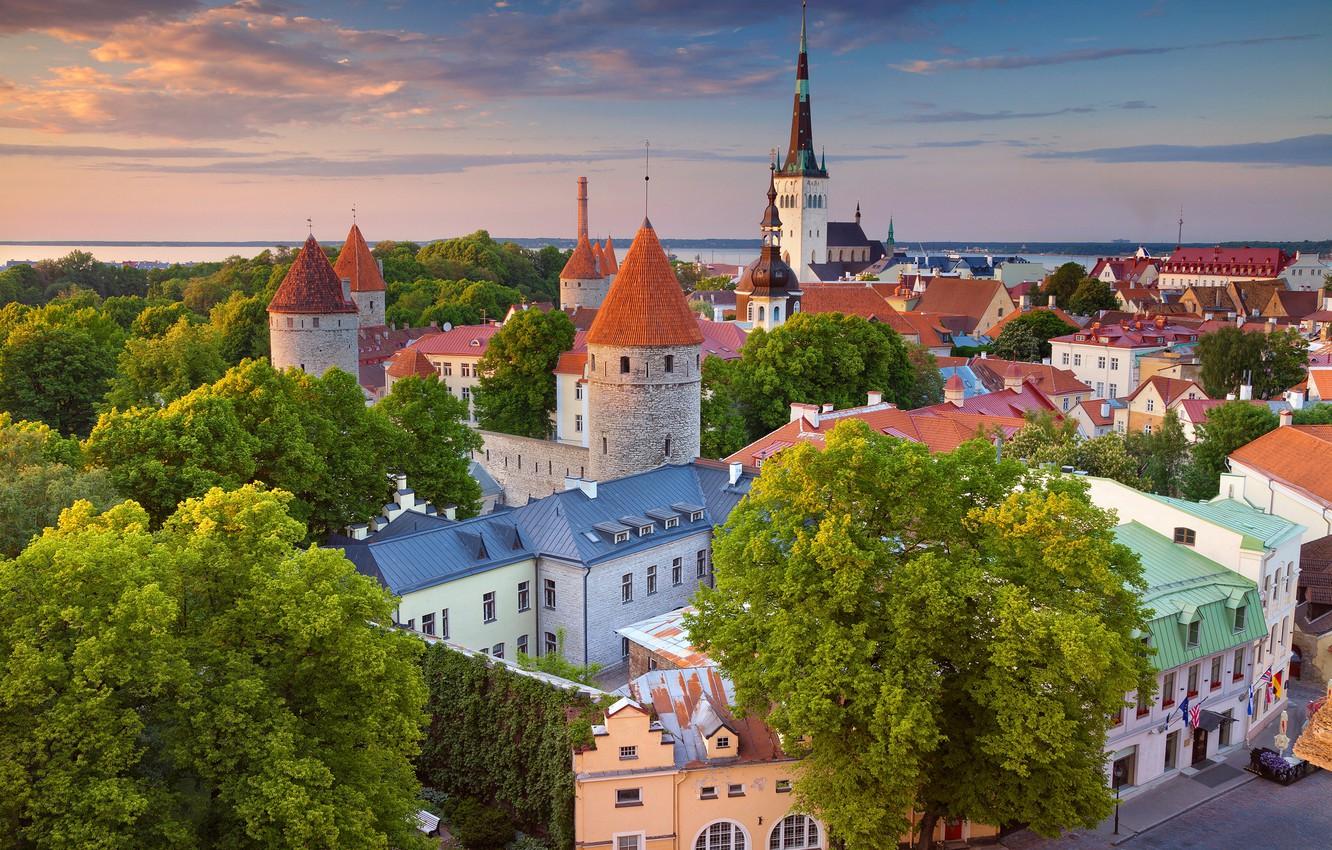 Wallpaper home, Estonia, panorama, Tallinn image for desktop