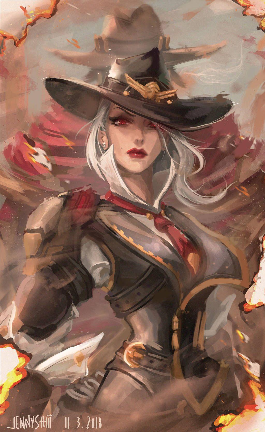 Ashe and McCree from Overwatch by jennyshiii
