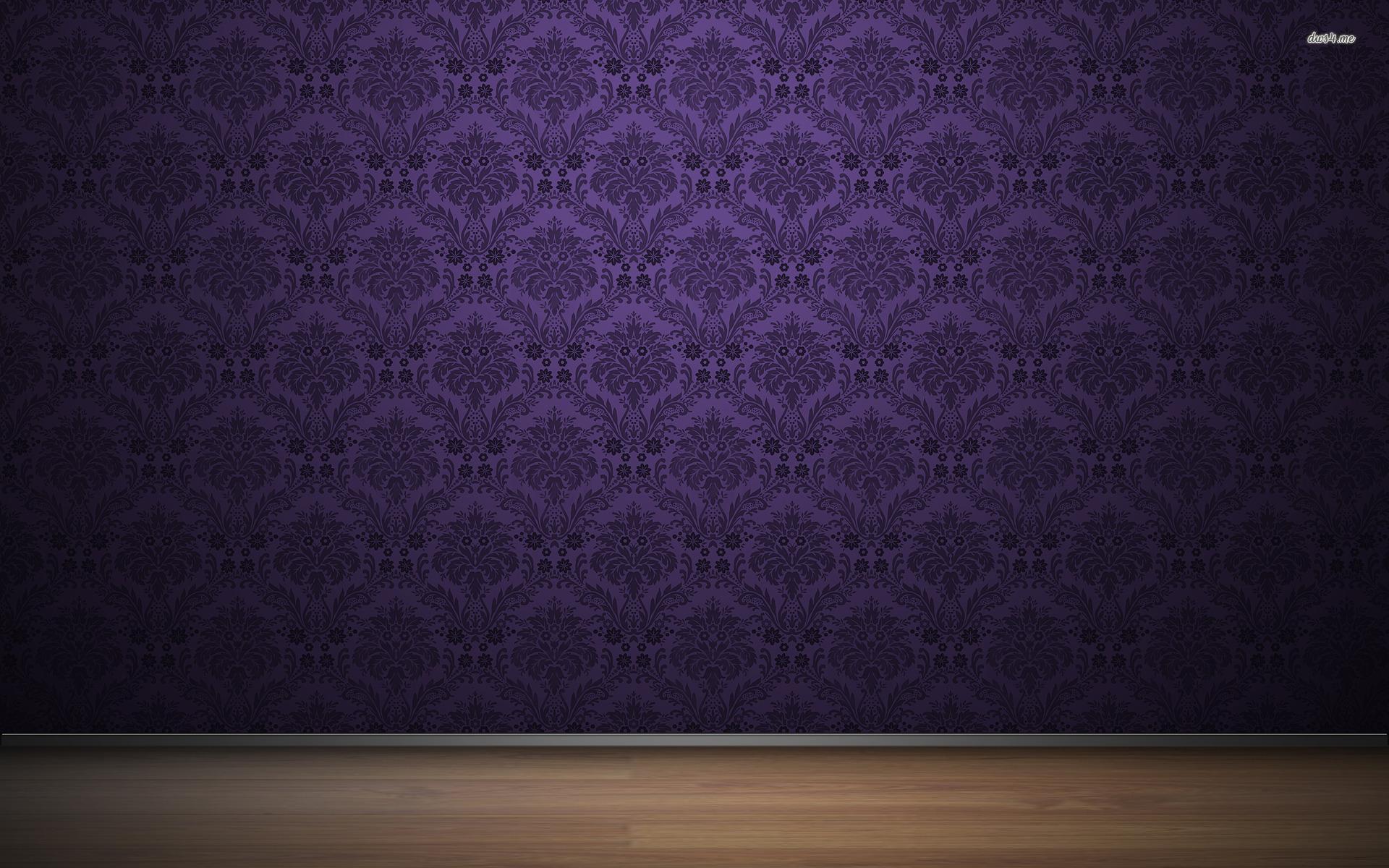 Purple Wall Pattern and Hardwood Floor wallpaper