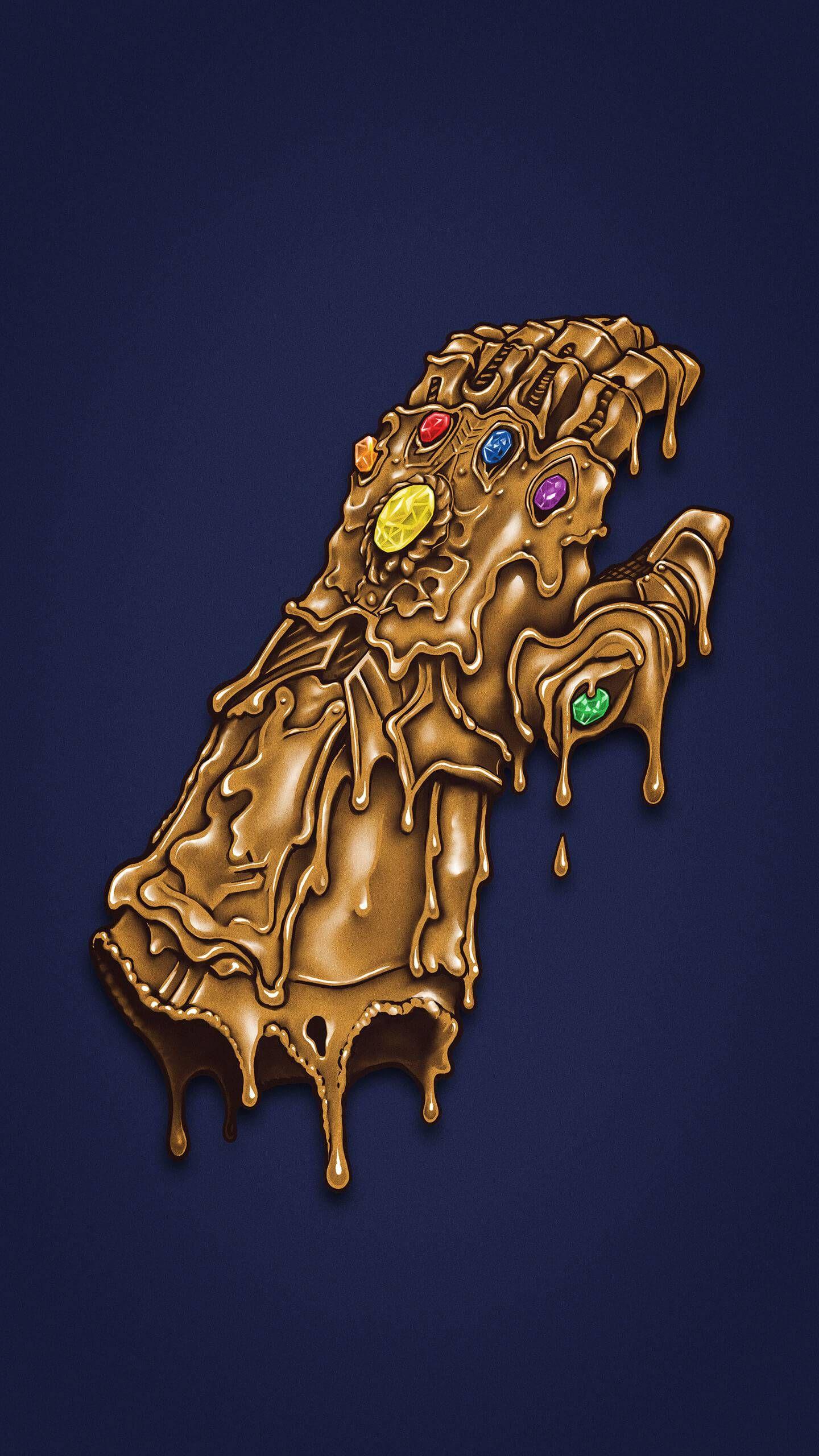 Melted infinity Gauntlet Avengers iPhone Wallpaper. Wallpaper