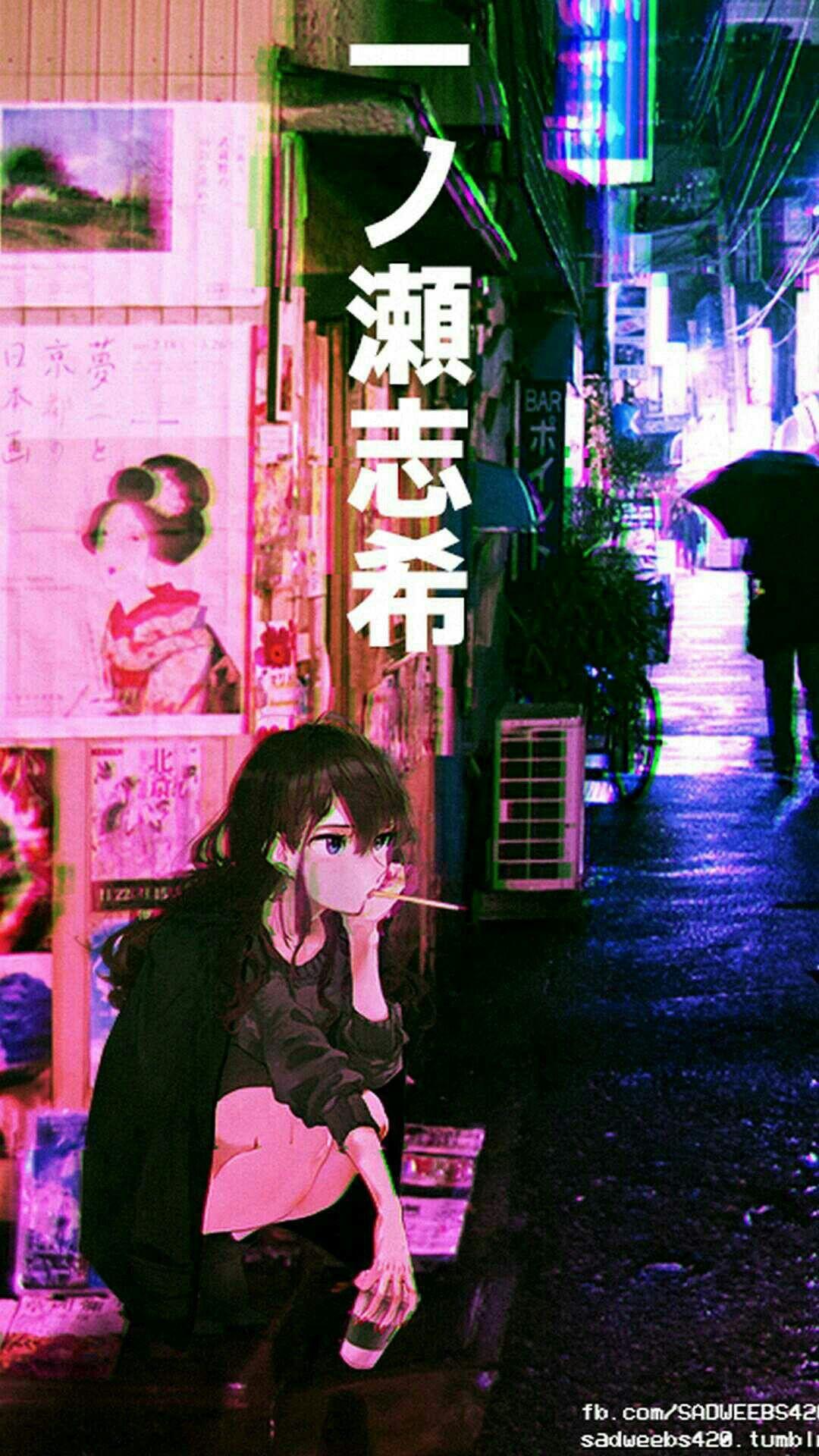 Anime vaporwave iphone HD wallpapers  Pxfuel