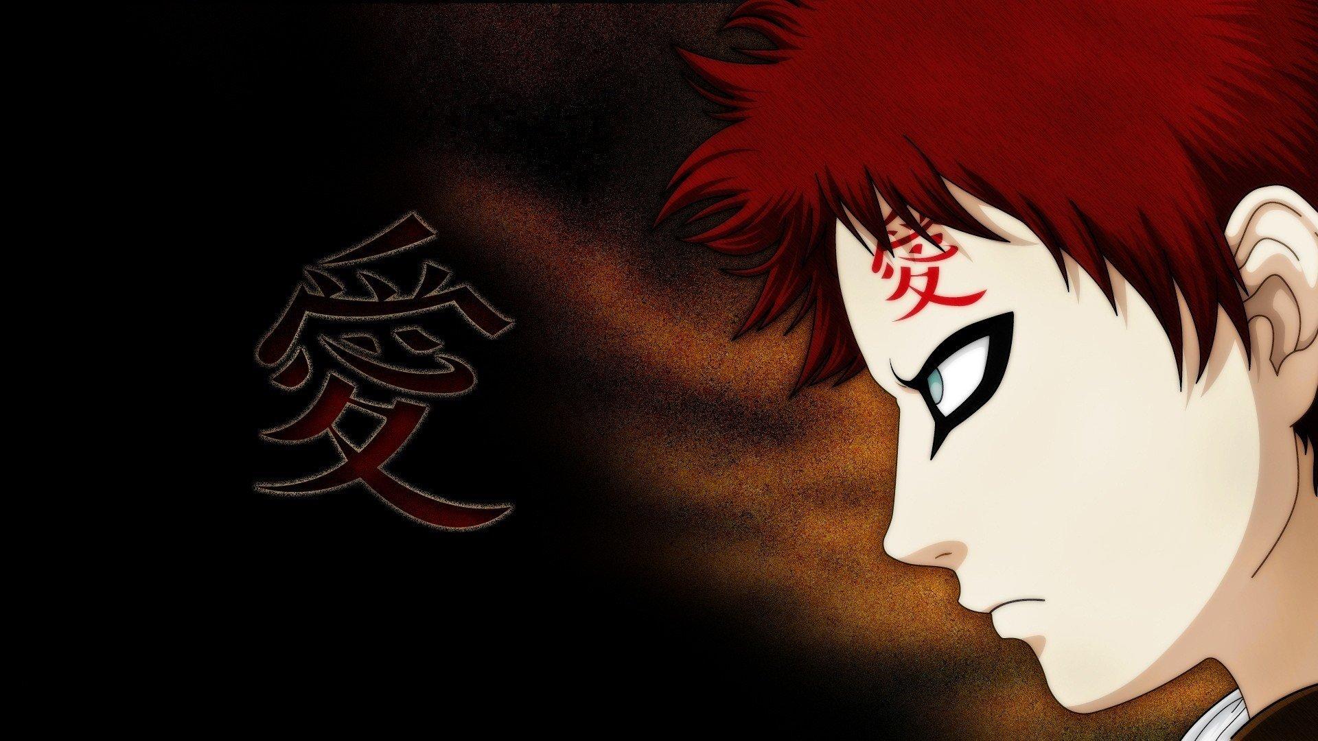 Gaara, Tattoo, Redhead, Kanji, Naruto Shippuuden HD Wallpaper