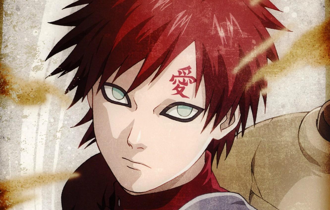 Wallpaper sand, eyes, look, face, tattoo, ninja, ninja, red hair