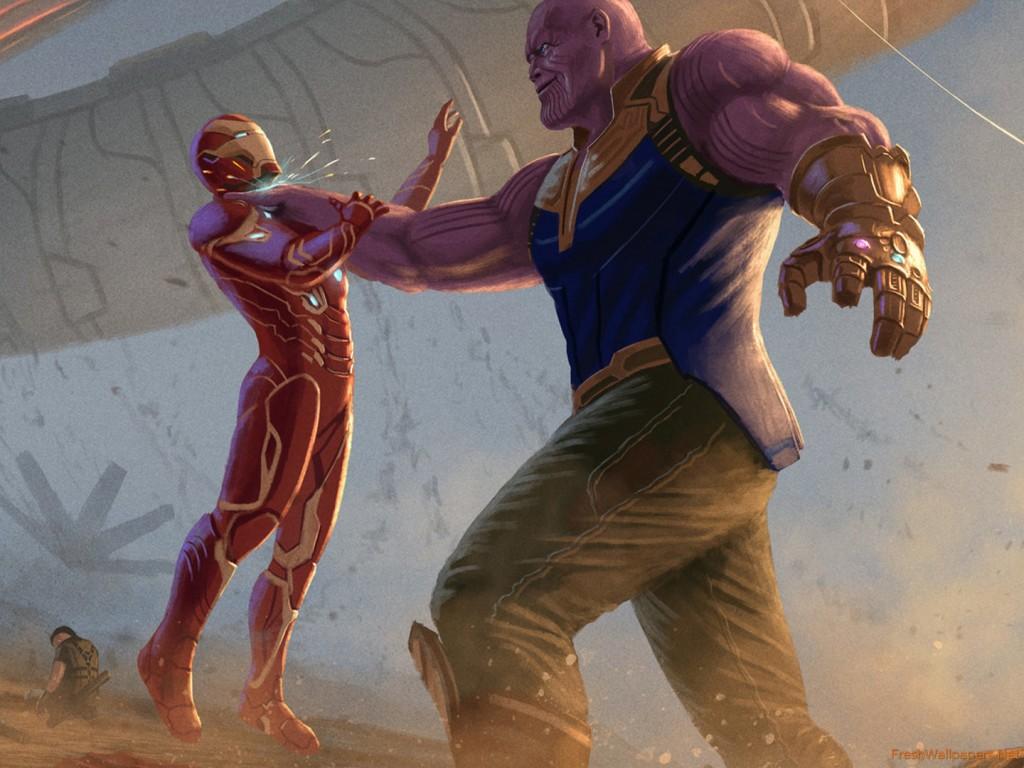 Thanos Iron Man Avengers Infinity War 2018 Artwork wallpaper