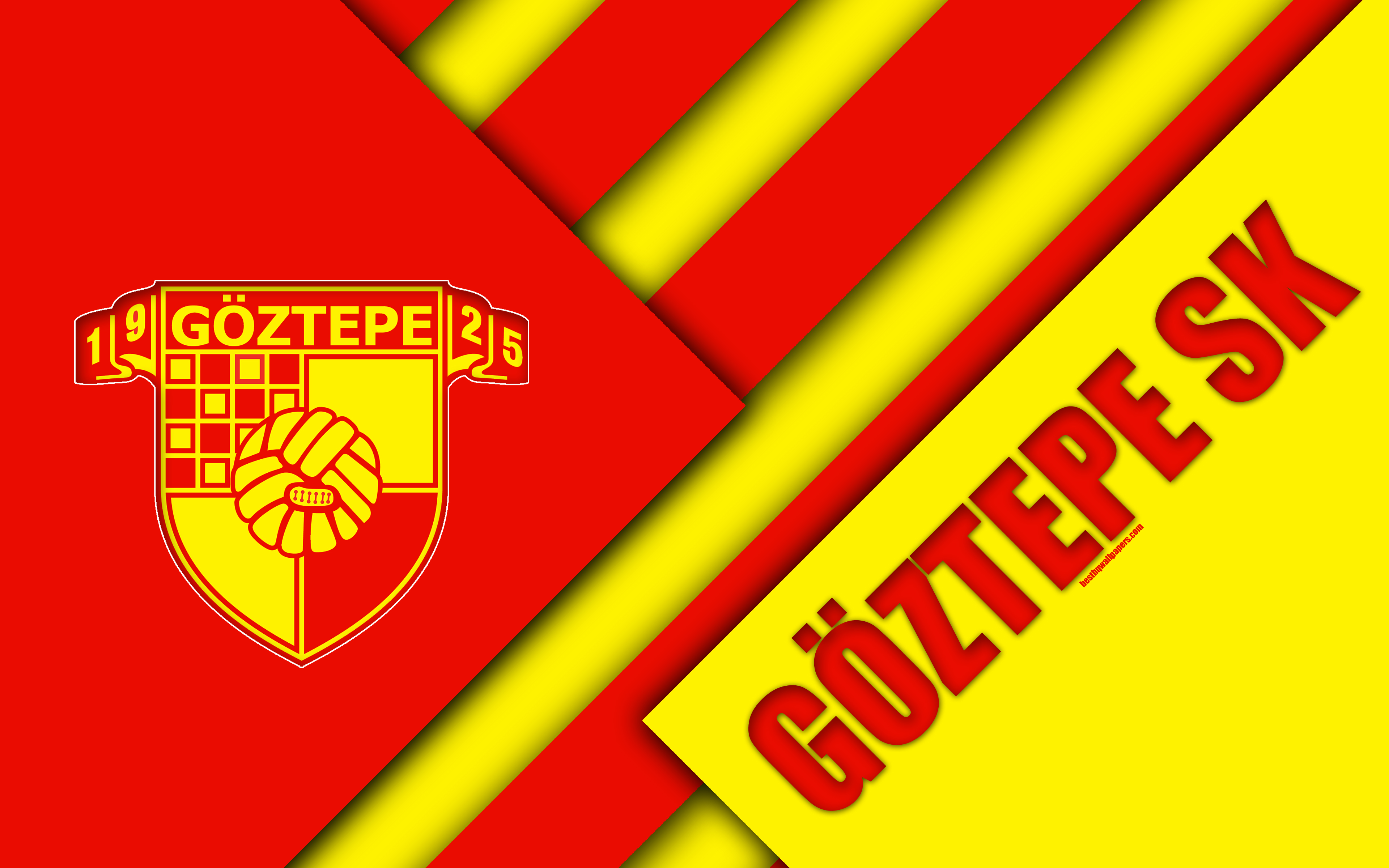 Download wallpaper Göztepe SK, emblem, 4k, material design, logo