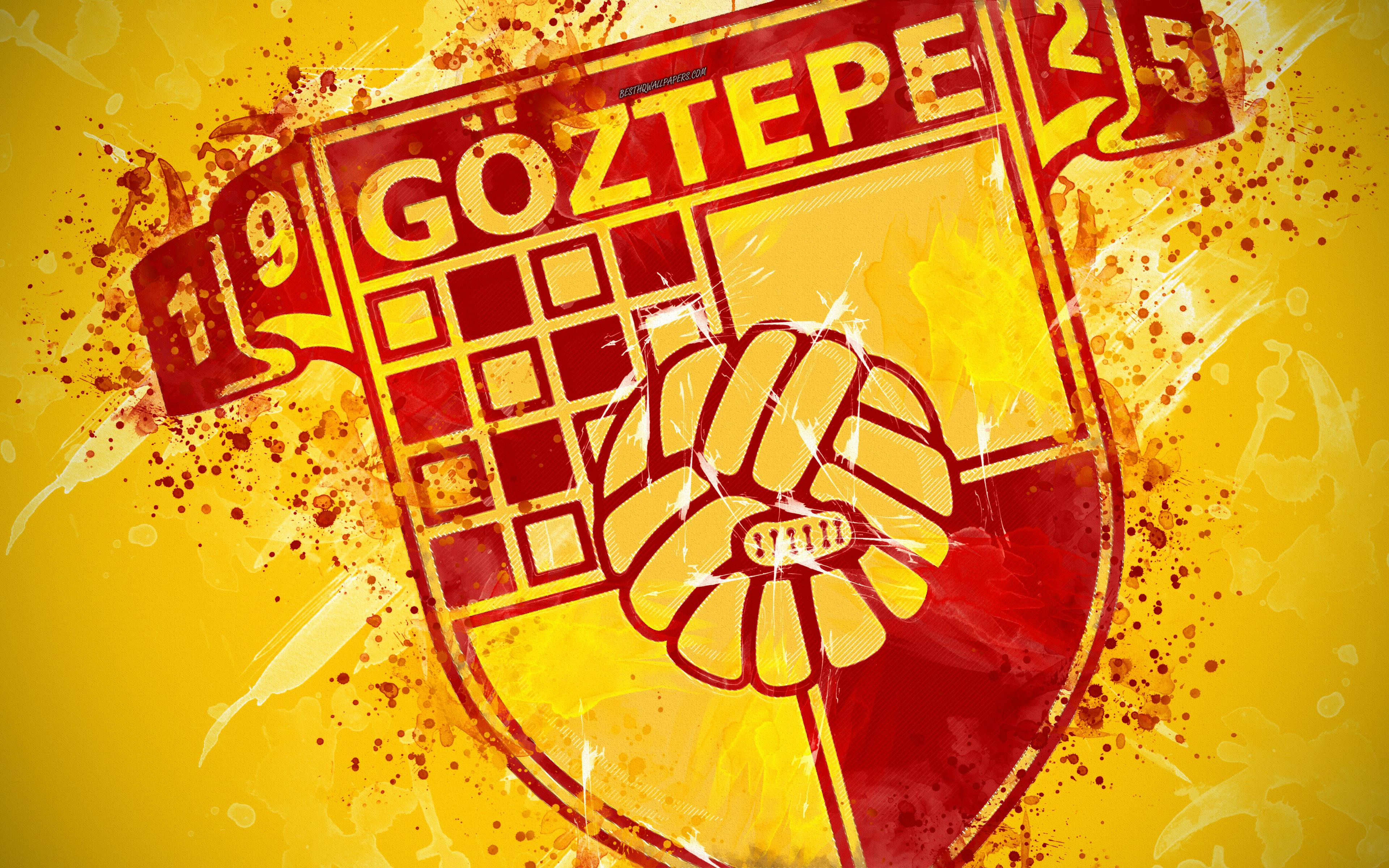 Download wallpaper Goztepe SK, 4k, paint art, logo, creative