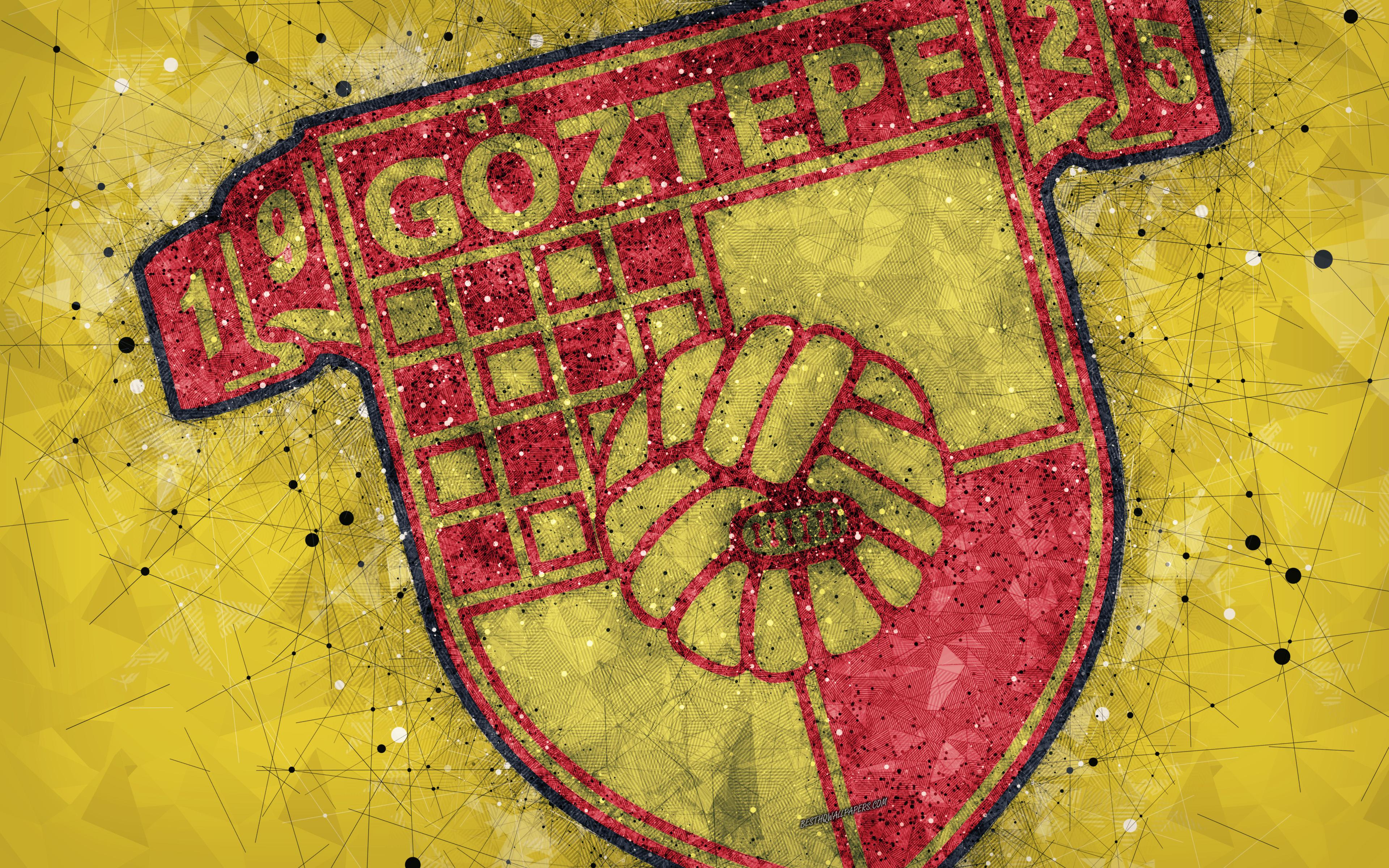 Download wallpaper Goztepe SK, 4k, logo, creative art, Turkish