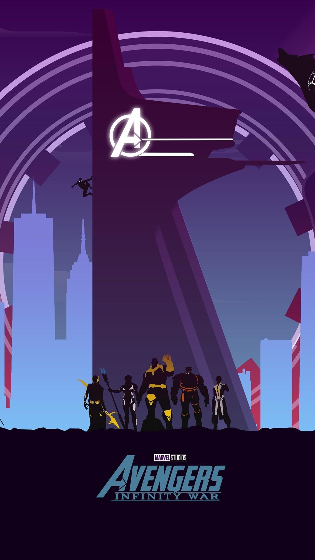 Free Avengers Infinity War Artwork Minimal phone wallpaper