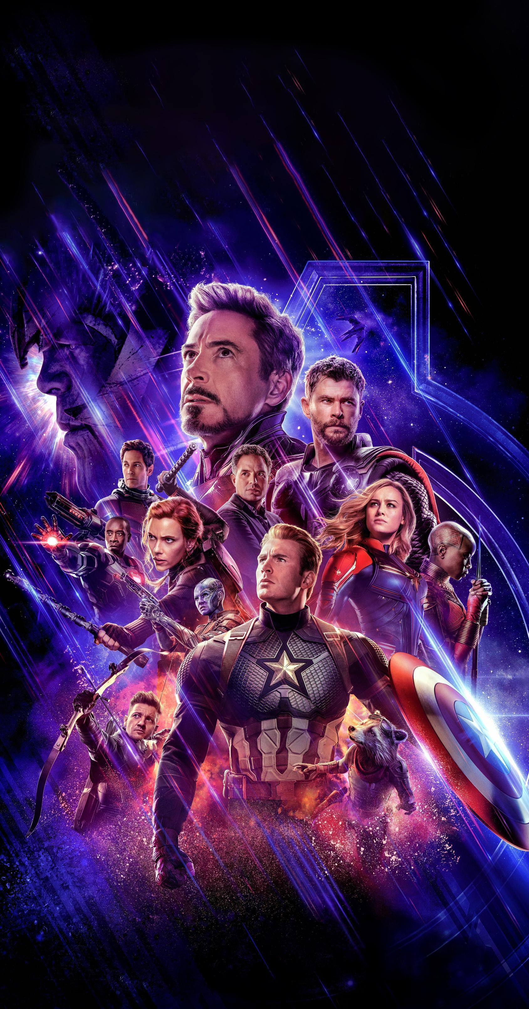 Textless Avengers: Endgame poster with an extended top for phone
