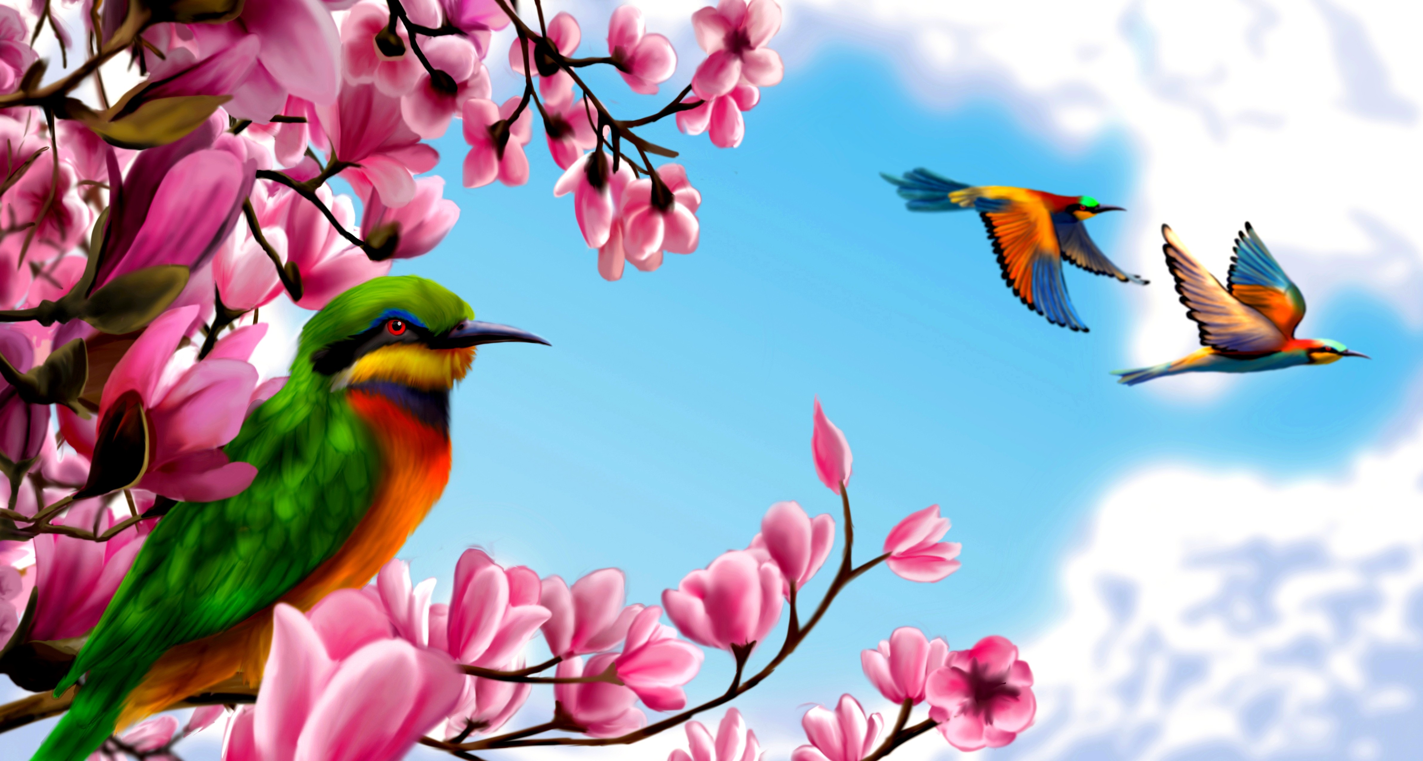 Birds in paradise wallpaper. PC