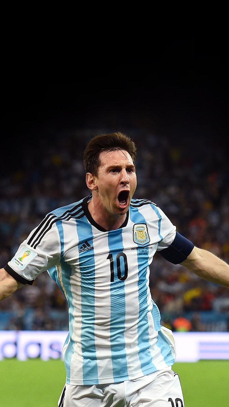 Lionel Messi Brazil World Cup Goal Celebration iPhone 6 Wallpaper HD