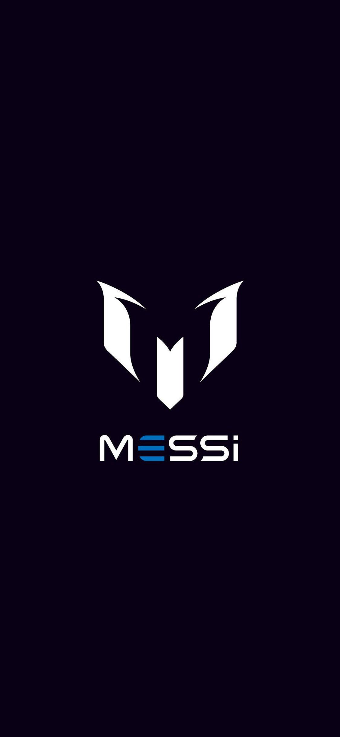 iPhone X wallpaper. messi logo art minimal