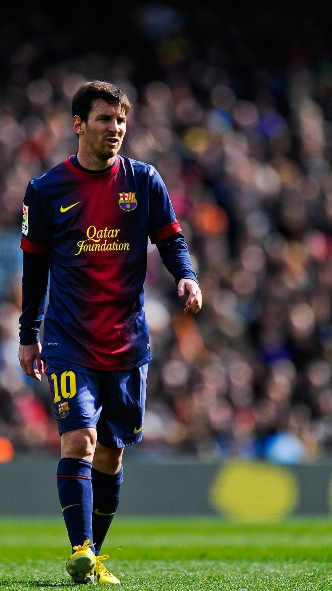 Download 1080×1920 Lionel Messi Barcelona Football Grass inside