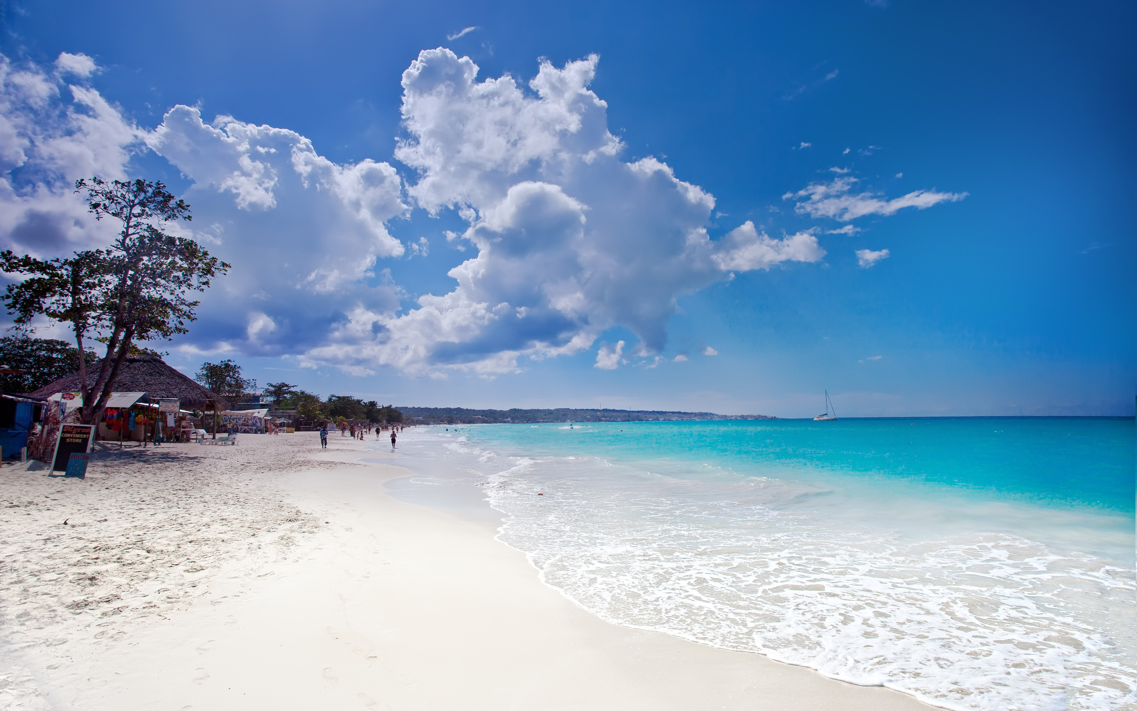 The Famous 7 Mile Beach, Jamaica, Negril widescreen wallpaper. Wide