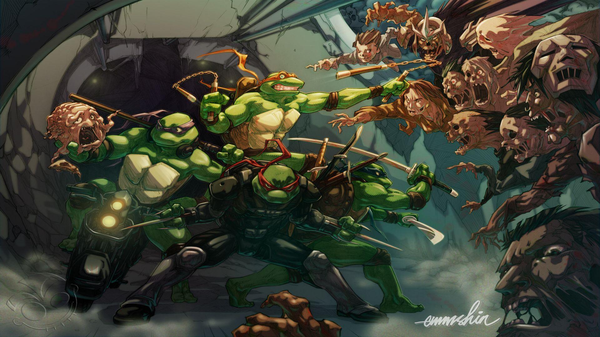 Astonishing Decoration Teenage Mutant Ninja Turtles Wallpaper Zombie