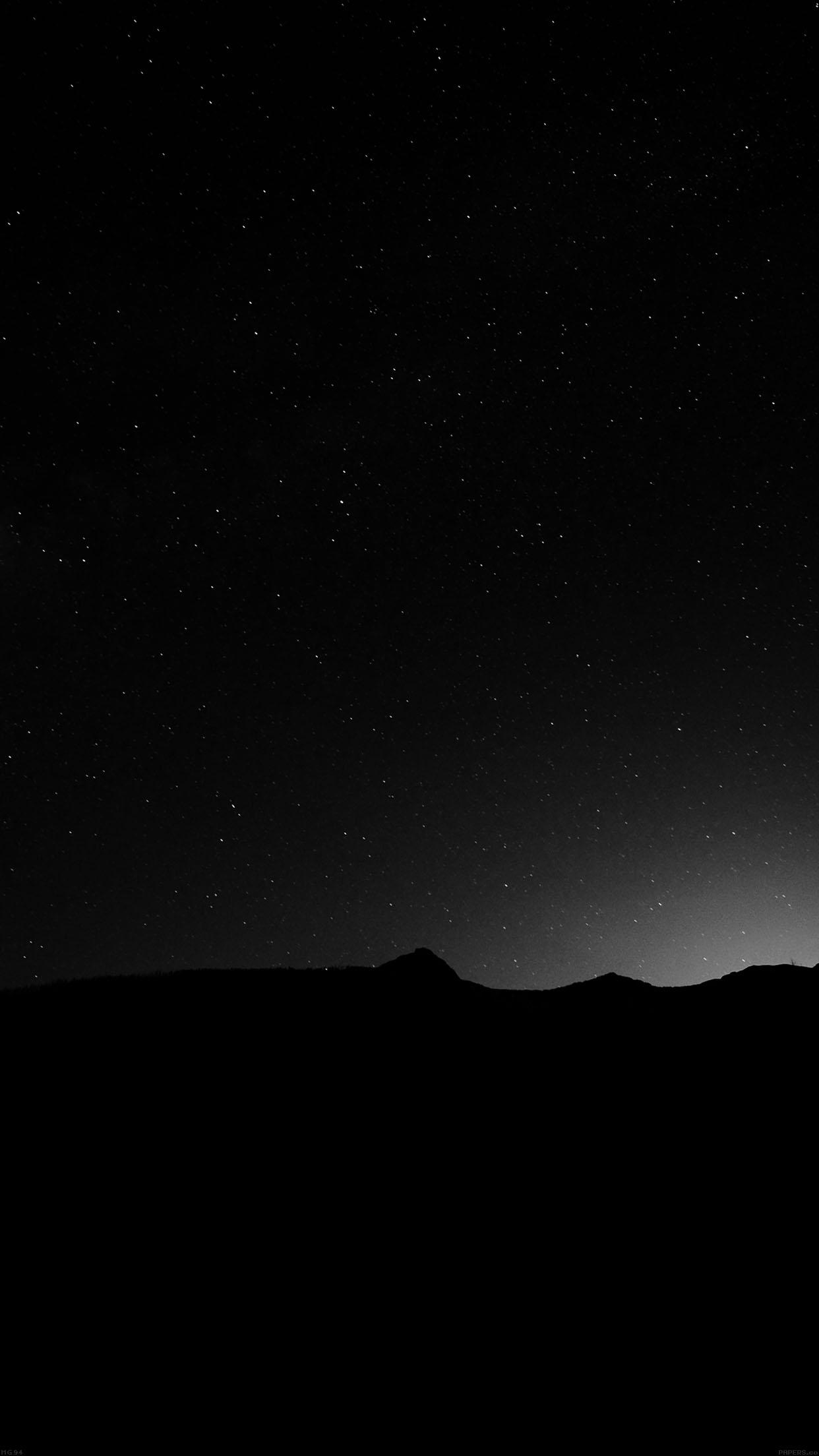Night Sky Silent Wide Mountain Star Shining Nature Android wallpaper