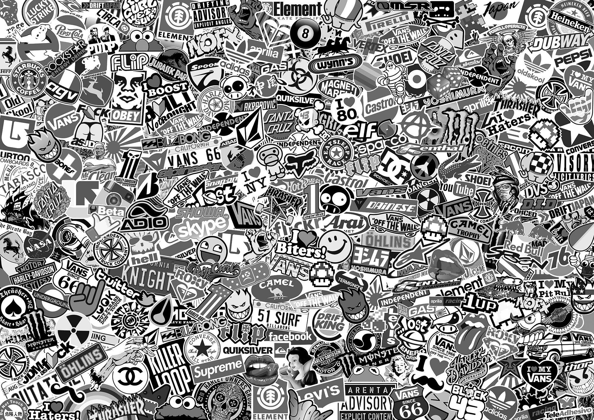 Image result for sticker collage black and white. Pop Punk High