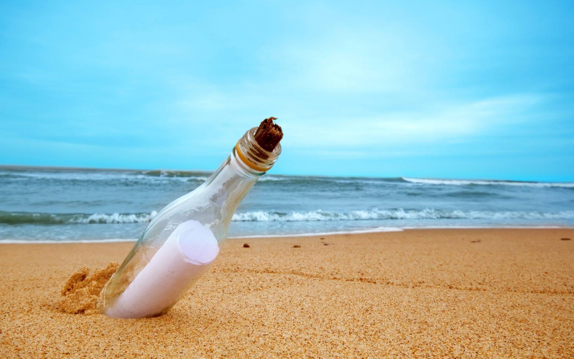 mood a bottle a letter note message beach sand sea river water