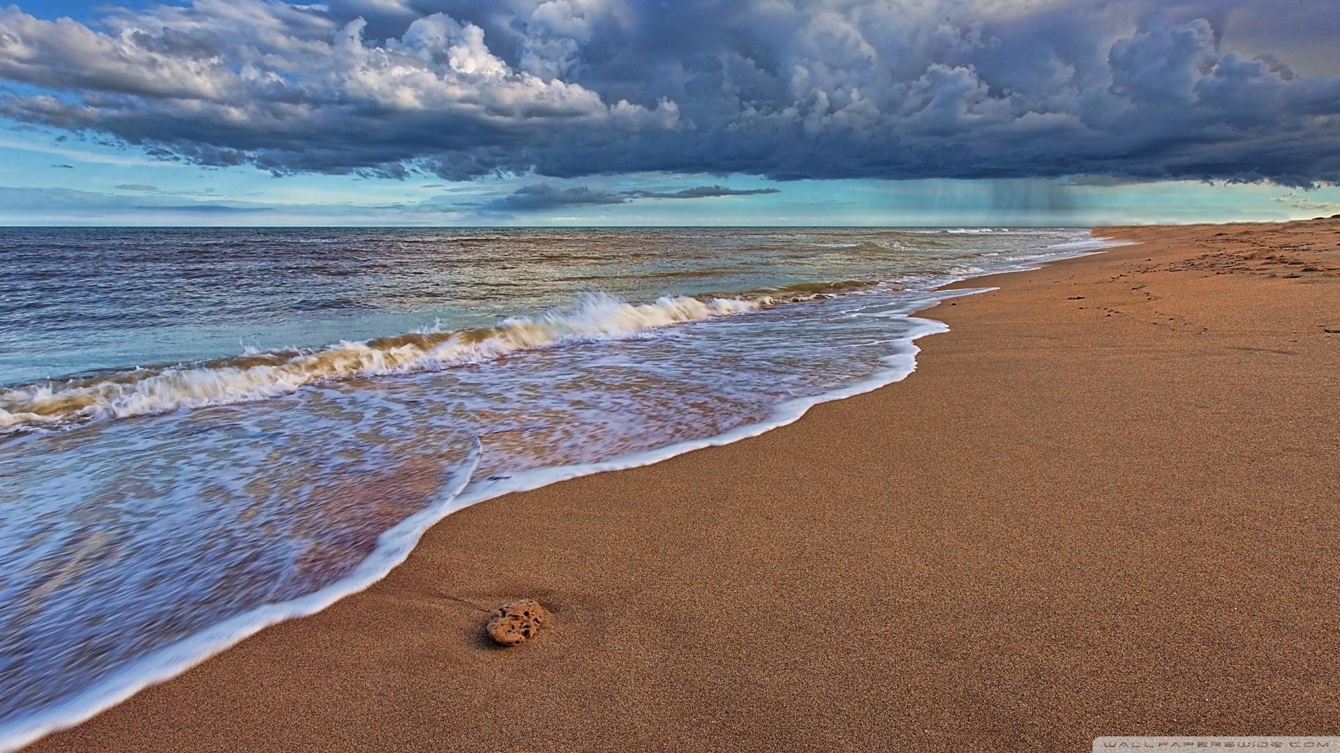 Water clouds nature beach sand sea wallpaper