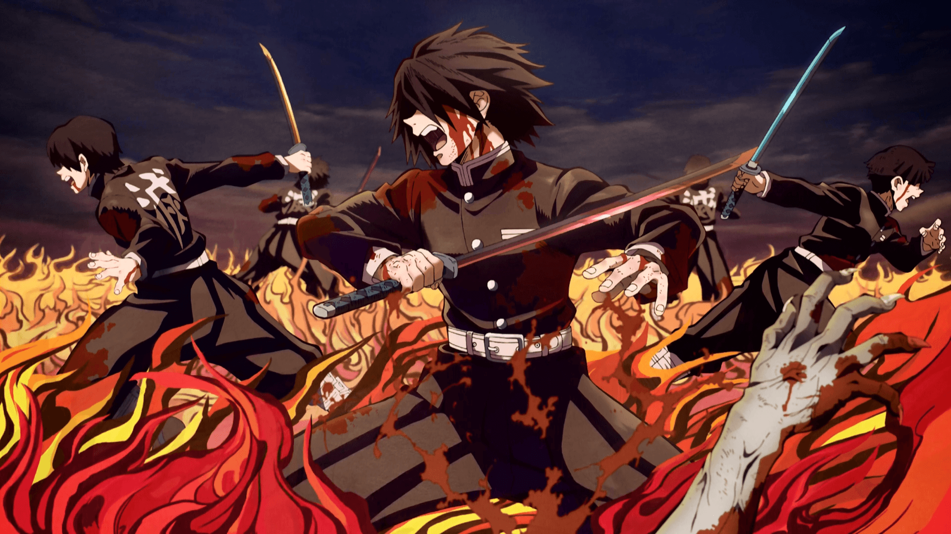 Download wallpaper Anime, online, Demon Slayer Kimetsu no Yaiba, Kimetsu no  Yaiba, Blade of Demon Destruction, The blade cleaves demons, section shonen  in resolution 1366x768