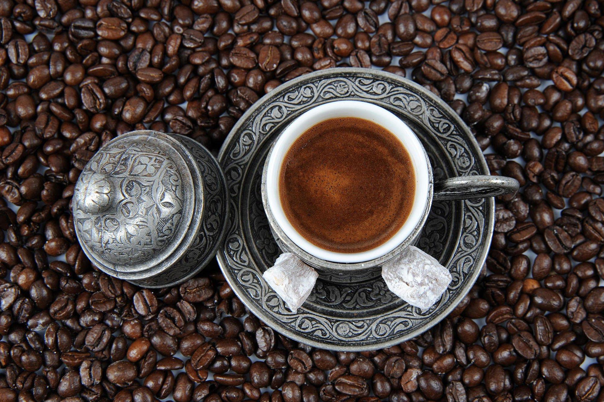 Turkish coffee drink cup coffee beans beauty wallpaperx1330