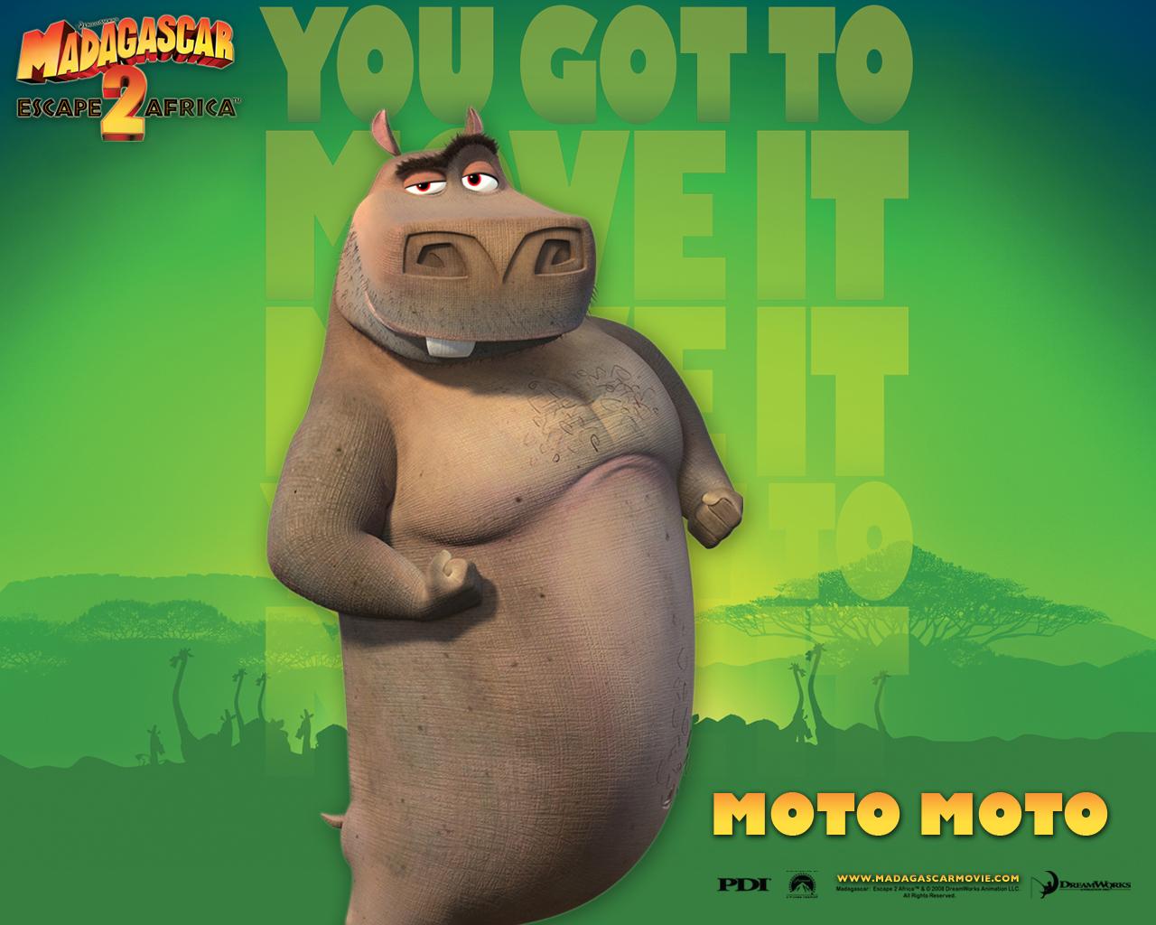 Moto Moto the Hippo from Madagascar Desktop Wallpaper