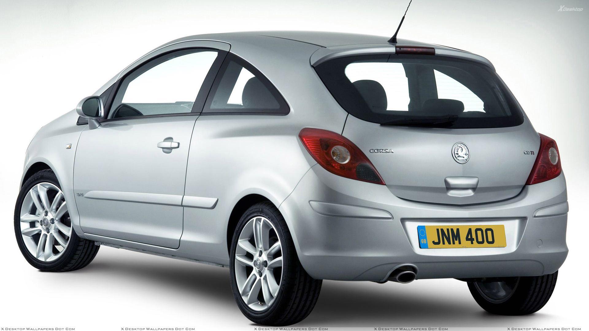 Vauxhall Corsa Back Pose In Silver Wallpaper