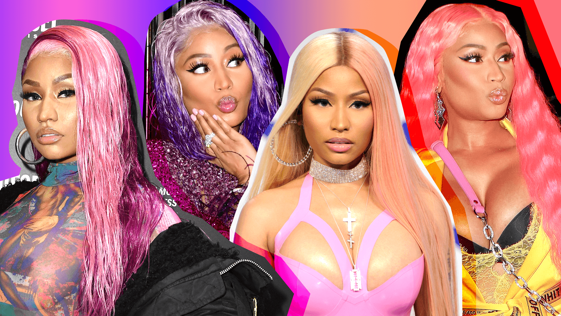 Nicki Minaj's Boldest, Most Neon Hair Colors.